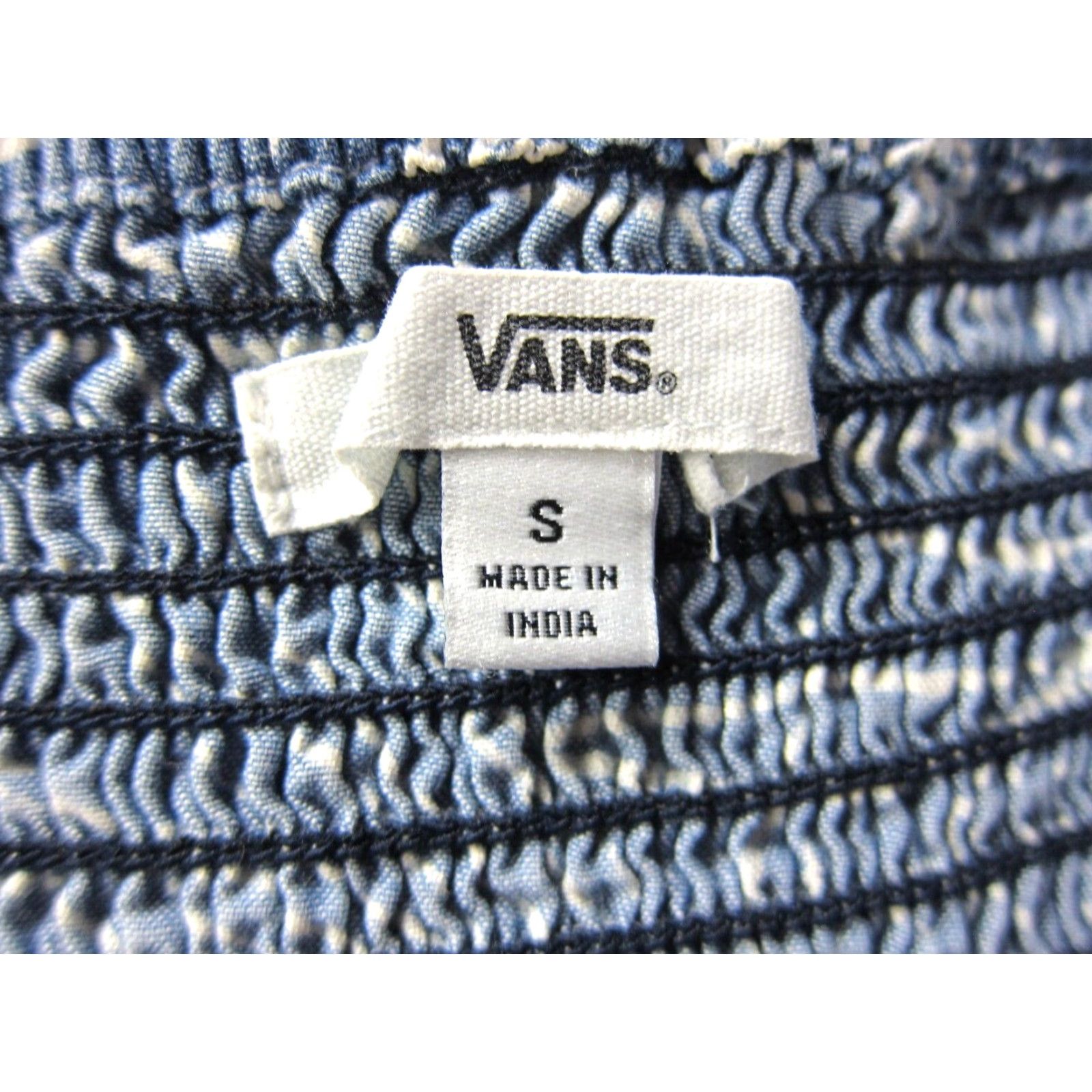 Vans VANS Blue White Floral Zip Front Spaghetti Strap Pocket Mini Sheath Dress Small Size S / US 4 / IT 40 - 3 Thumbnail