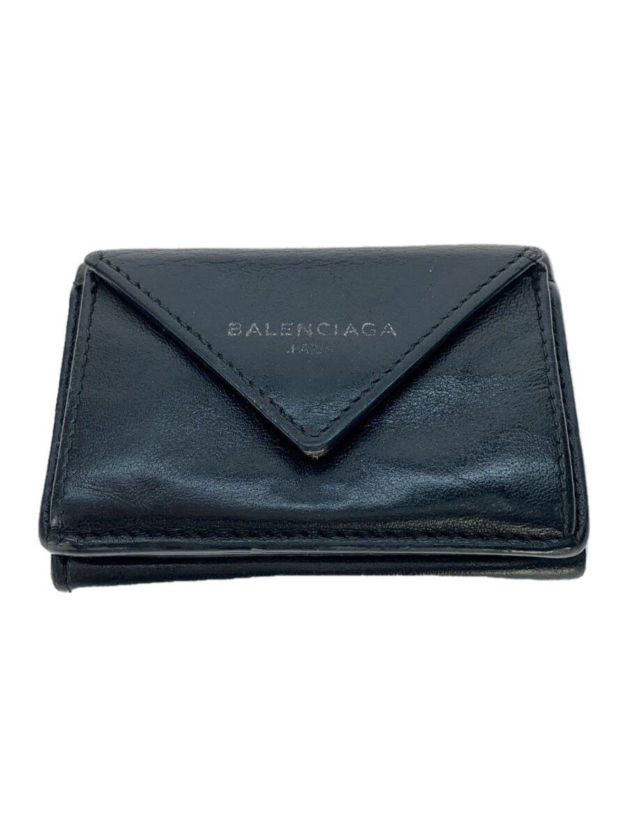 Balenciaga Balenciaga Leather Tri-Fold Wallet Black Size ONE SIZE - 1 Thumbnail