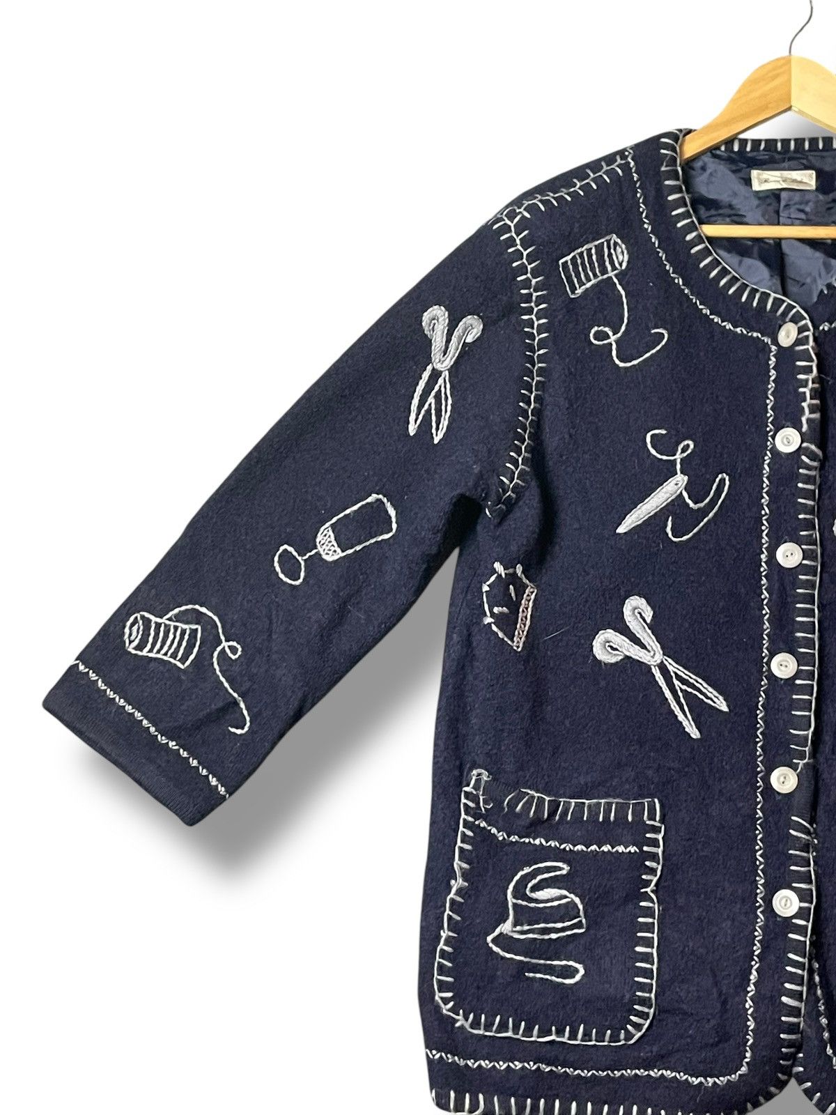 Japanese Brand × Vintage Japanese Handmade Bosom Wool Embroidered Jacket (28) Size US S / EU 44-46 / 1 - 2 Thumbnail