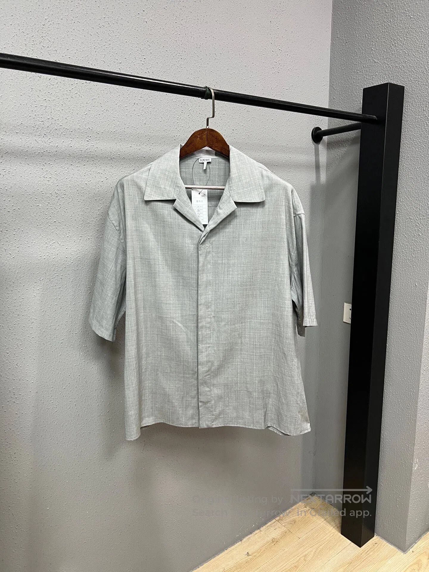 Loewe gray wool Cuban collar shirt. Size US M / EU 48-50 / 2 - 1 Thumbnail