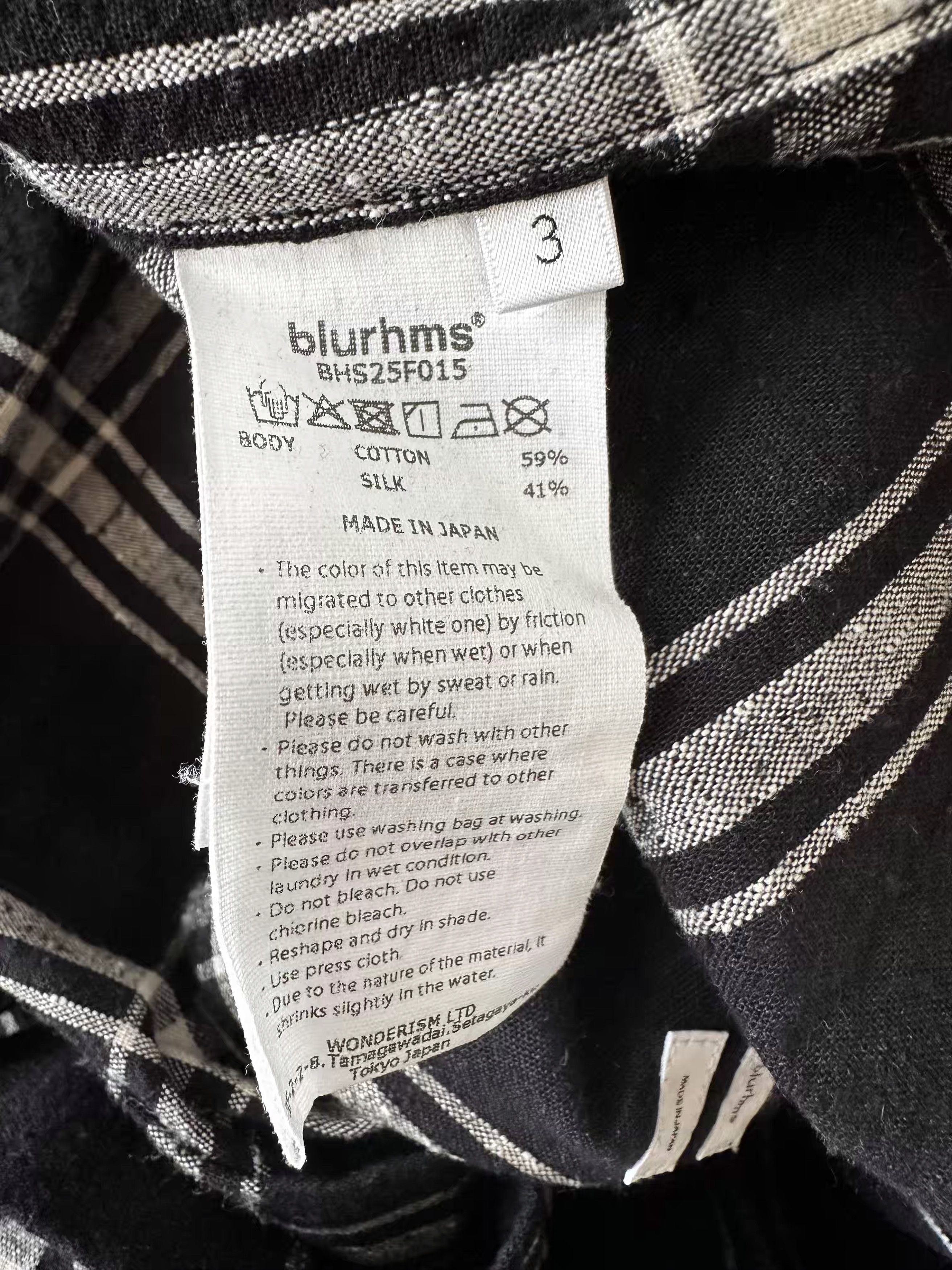 blurhms Silk/Cotton Nep Plaid Military Shirt Size US L / EU 52-54 / 3 - 6 Thumbnail