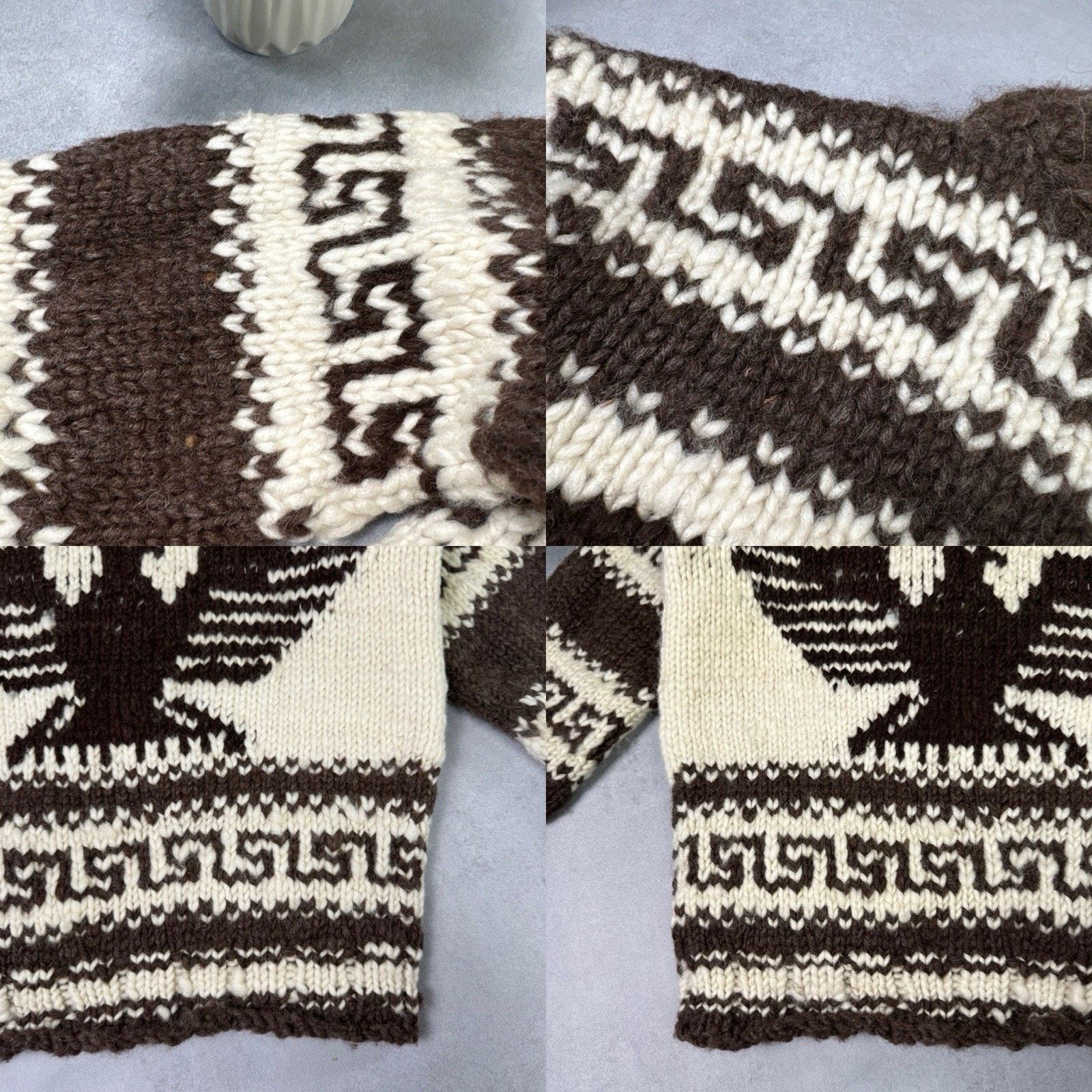 Vintage Vintage Couchan Indian Hand knit Wool Sweater Zip Eagle Size US M / EU 48-50 / 2 - 21 Thumbnail