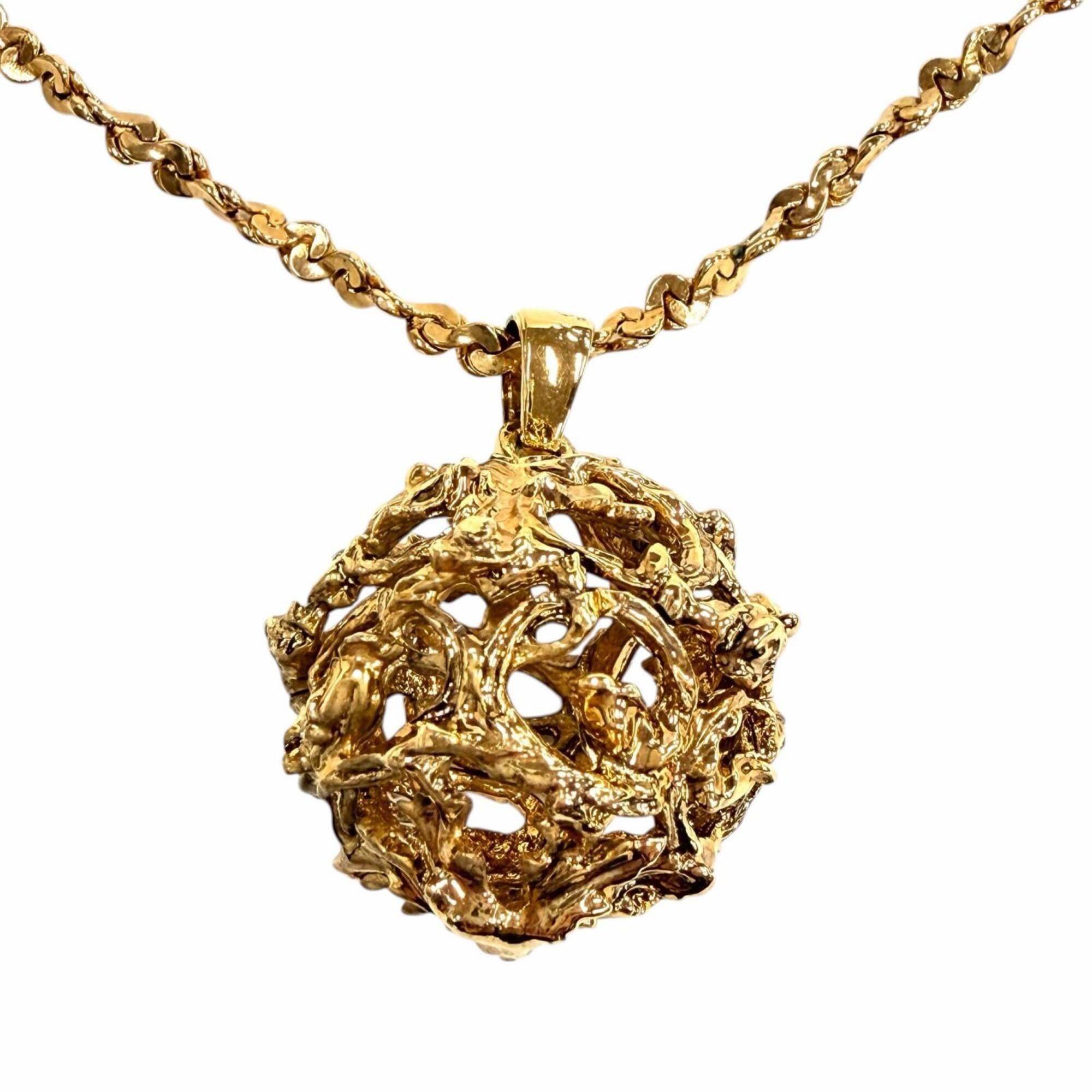 Yves Saint Laurent YVES SAINT LAURENT Vintage Ball Necklace Pendant - Gold Women's Accessory Size ONE SIZE - 1 Thumbnail