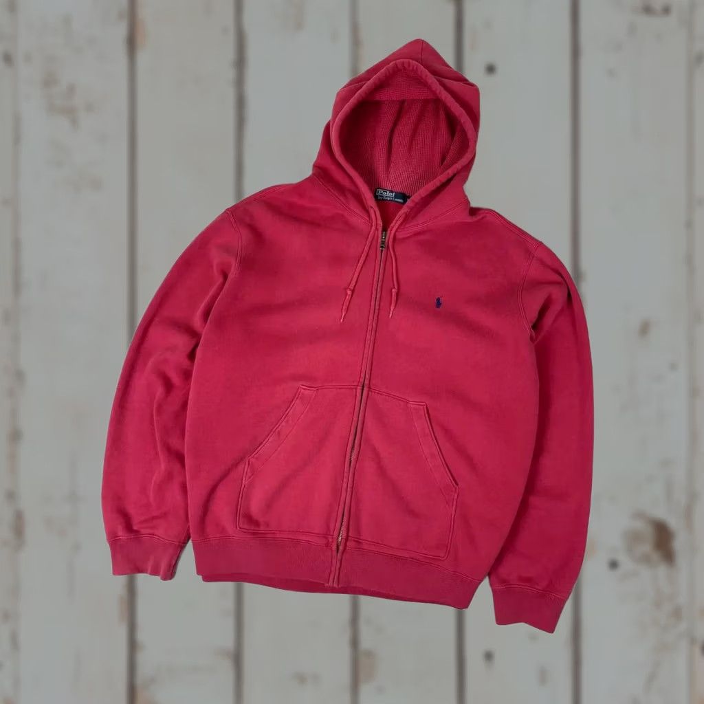 Polo Ralph Lauren VINTAGE Polo Ralph Lauren Hoodie Zip Up 90s Men XL Red Size US XL / EU 56 / 4 - 1 Thumbnail