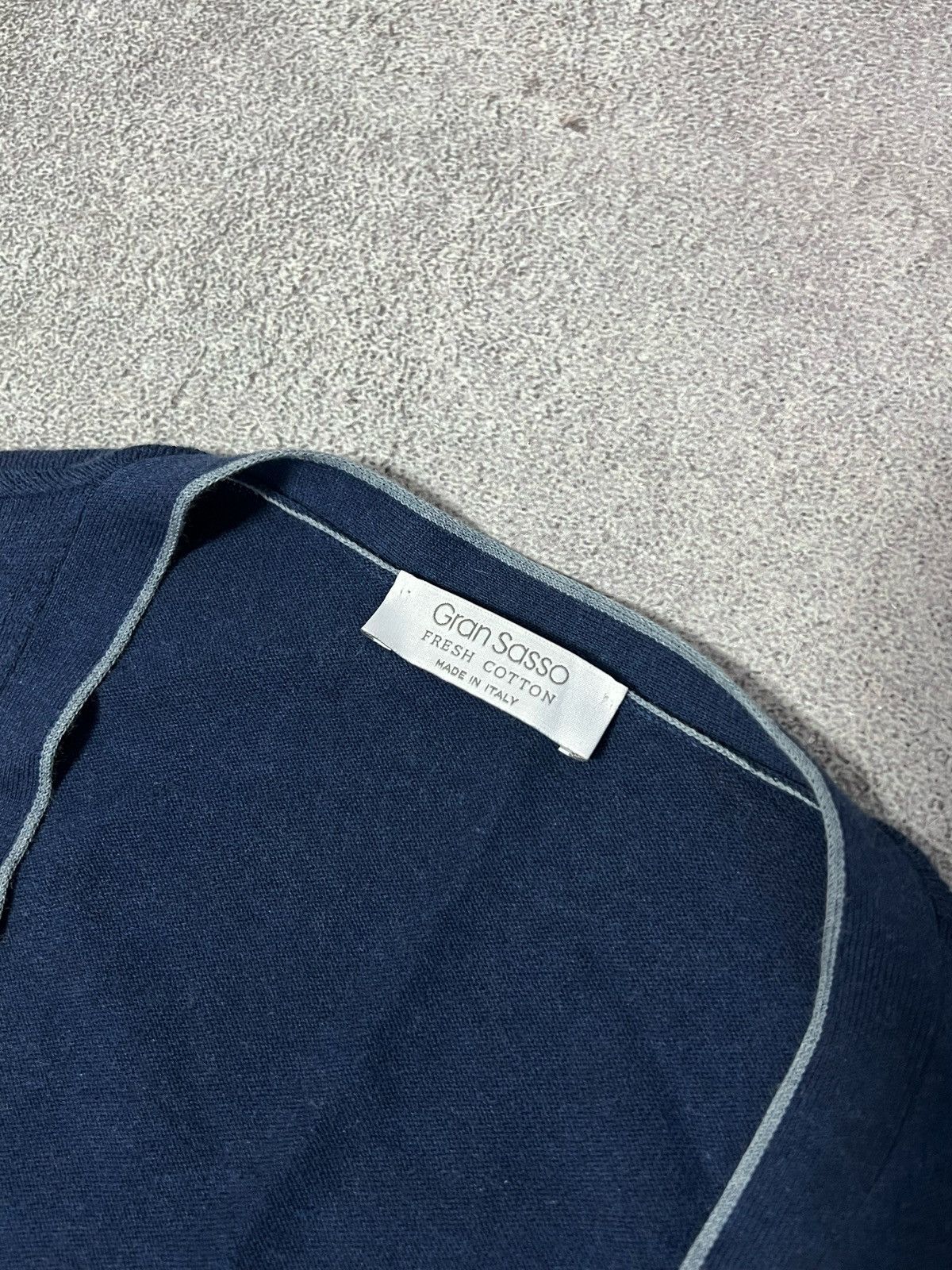 Gran Sasso Gran Sasso Button Cardigan V Neck Cotton Sweater Blue Sz 58 Size US XL / EU 56 / 4 - 4 Thumbnail