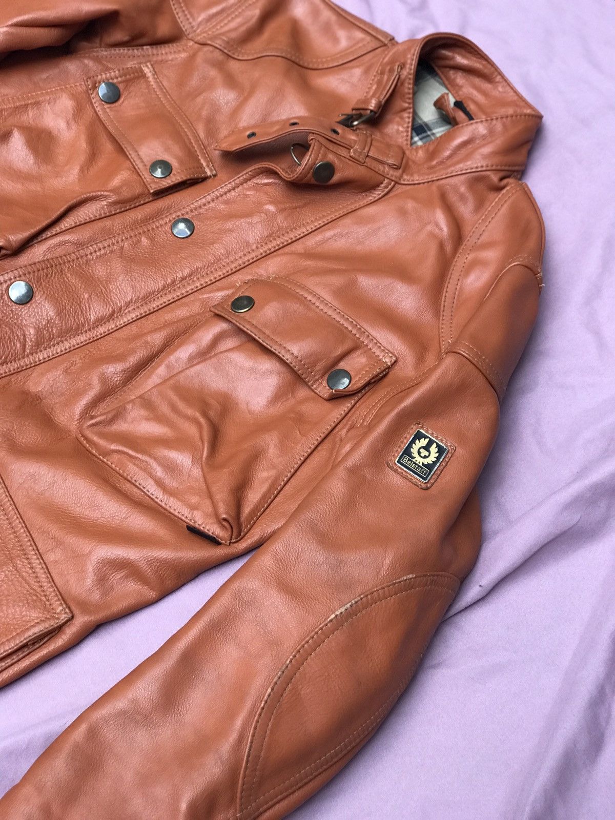 Belstaff BELSTAFF THICK FULL GRAIN VEG TANNED LEATHER JACKET Size US S / EU 44-46 / 1 - 8 Thumbnail