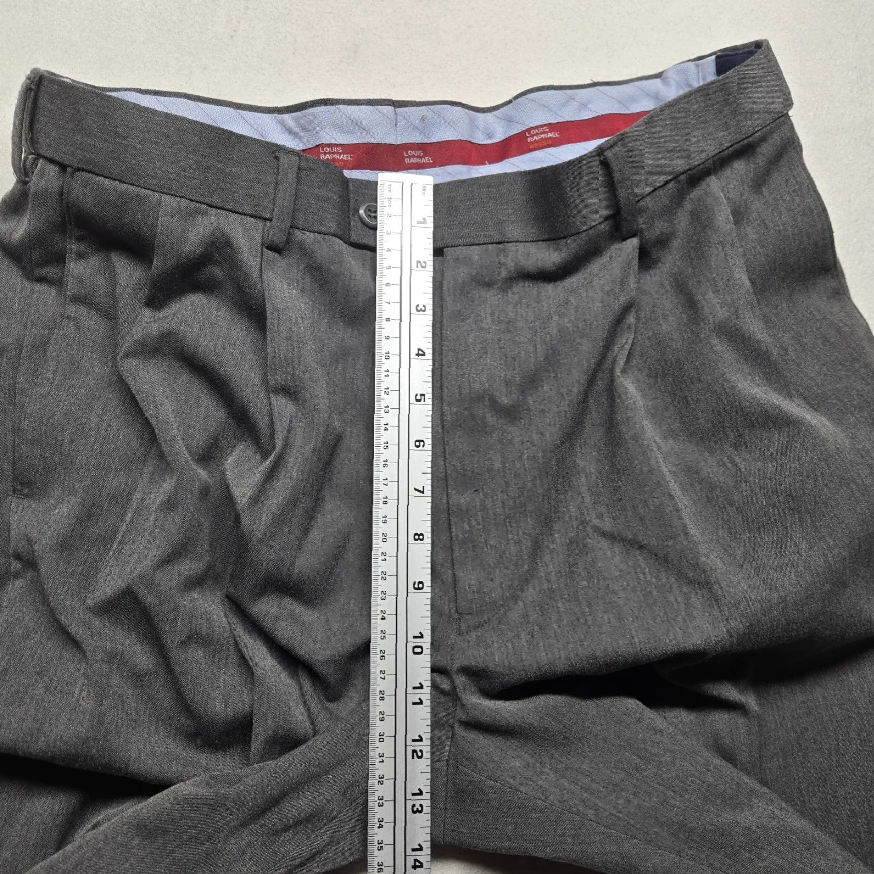 Vintage Louis Raphael Dress Pants Gray Flat Front 36 x 29 Adult Men's Regular Rayon Casual Business Size US 36 / EU 52 - 5 Thumbnail