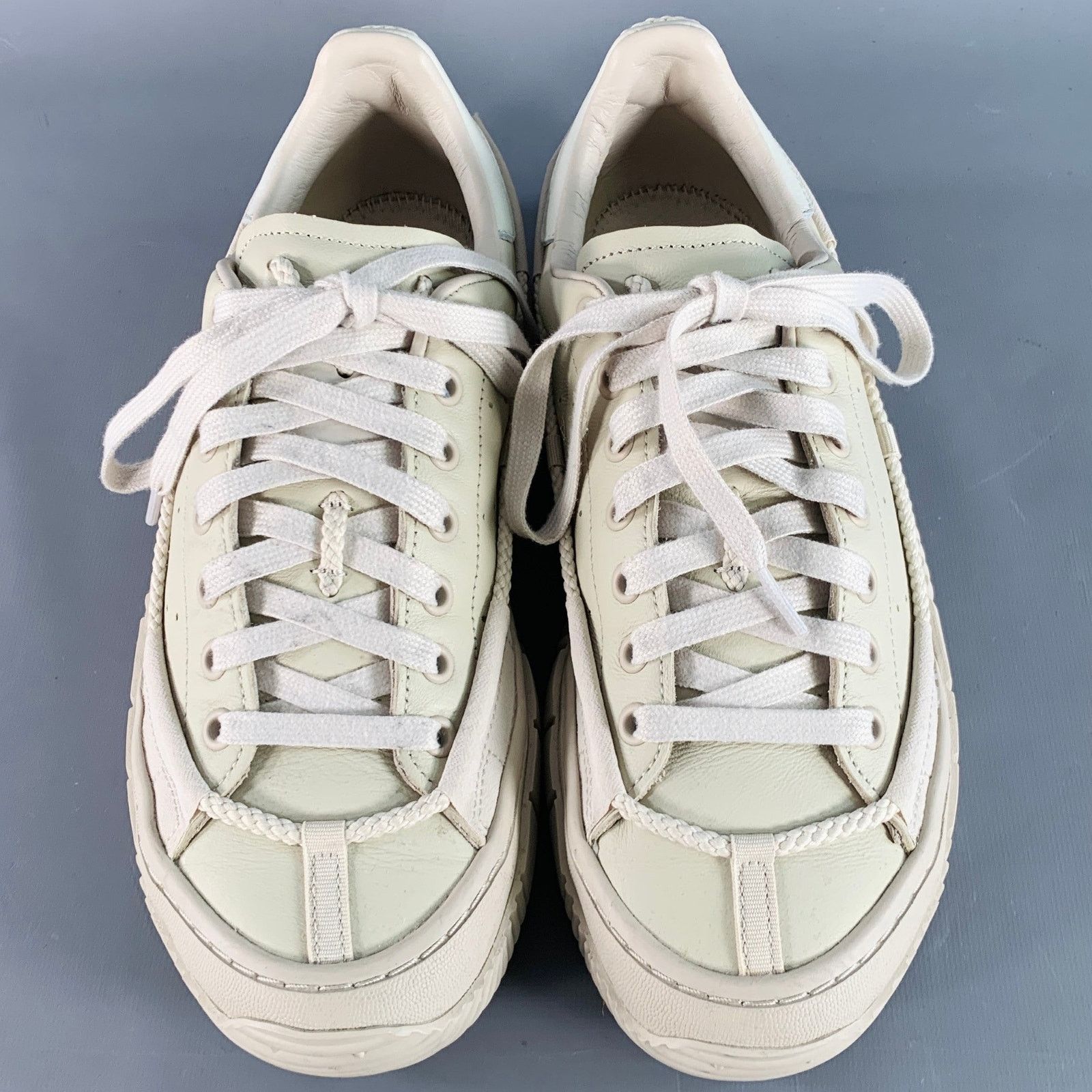 Adidas 10 Scuba Stan Beige Leather Low Top Sneakers Size US 10 / EU 43 - 4 Thumbnail