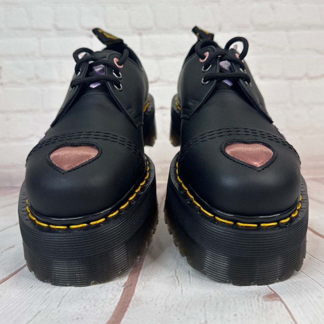 Dr. Martens 1461 Lace Up Quad Heart Leather Platform Shoes