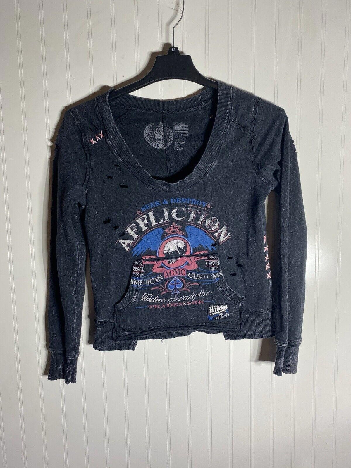 Designer Affliction Thrashed Womens Shirt Size Medium Size M / US 6-8 / IT 42-44 - 1 Thumbnail