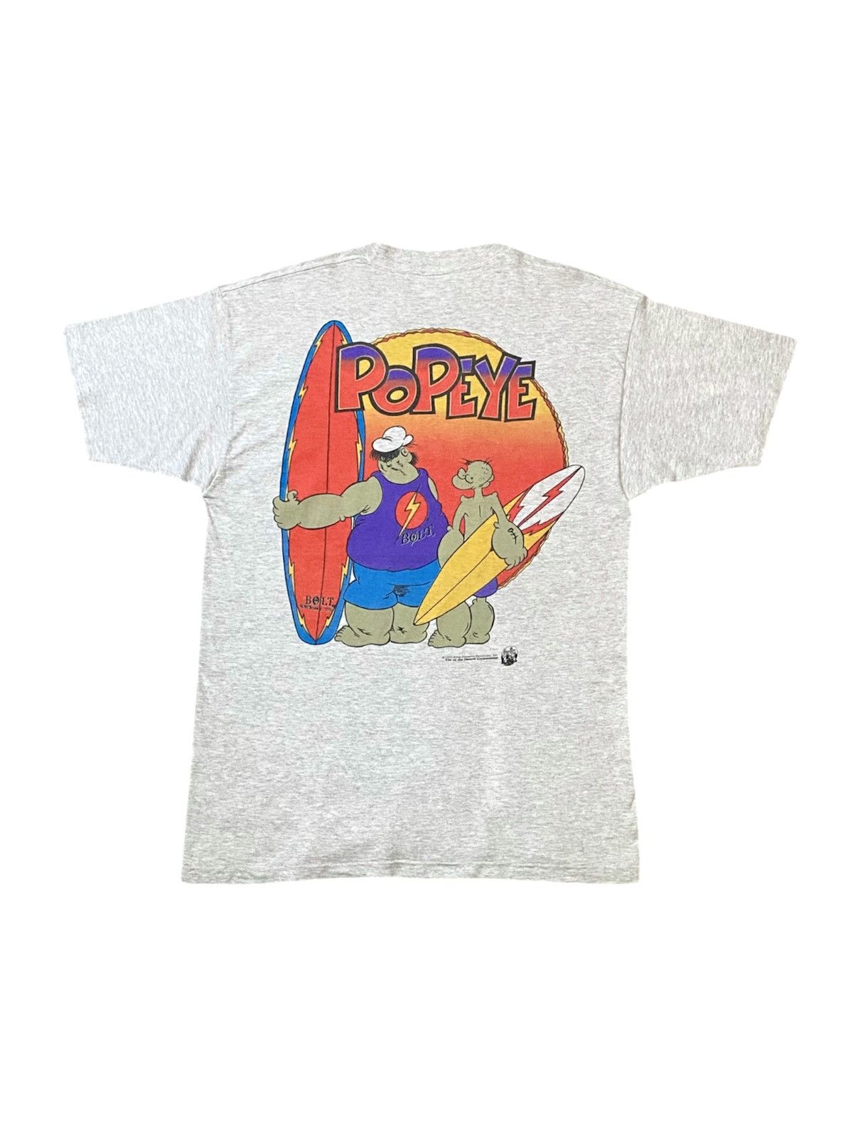 Cartoon Network × Lightning Bolt × Vintage Vintage 1994 Popeye & Brutus Surfboard Tshirt Lightning Bolt Size US L / EU 52-54 / 3 - 1 Thumbnail
