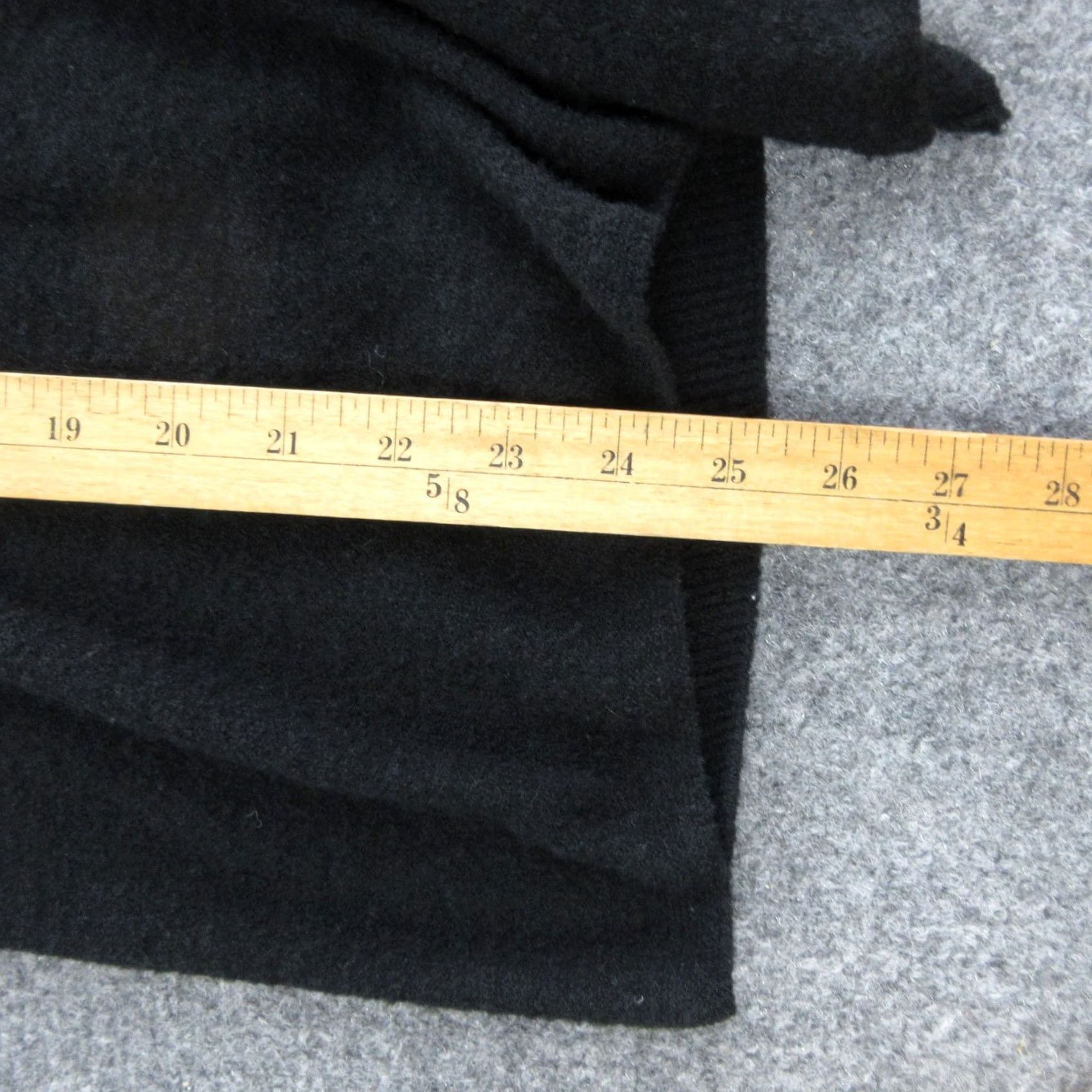 Pas de Calais Pas De Calais Cardigan Womens 34 Black Wool Open Front Knit V-Neck Sweater Size XXS / US 00 / IT 34 - 2 Thumbnail