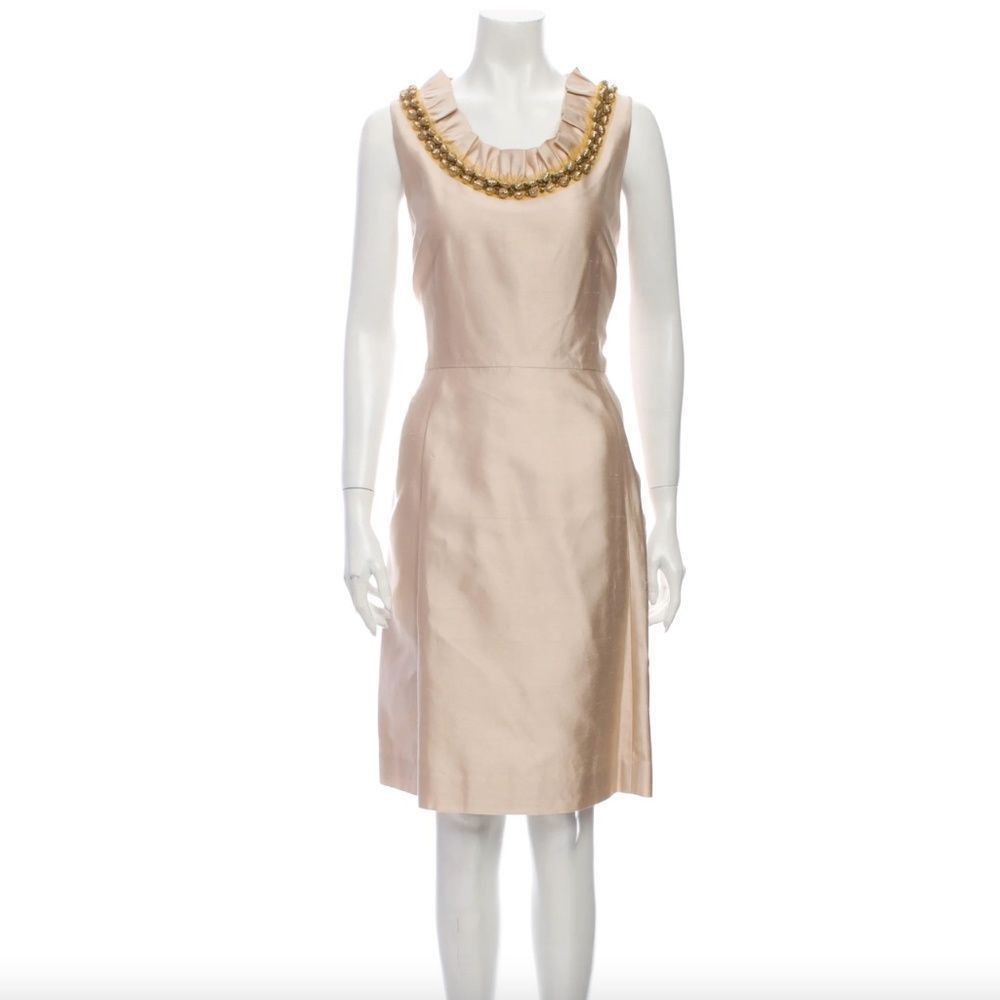 image of Kate Spade New York Size 12 Dyan Knee-Length Dress in Cream, Women's