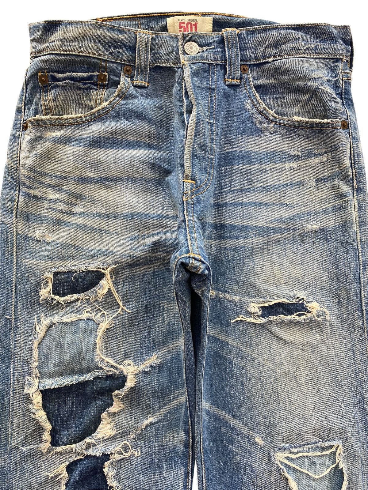 Levi's Levi’s 501 Distressed Whiskered Style Straight Leg Jeans Size US 29 - 4 Thumbnail