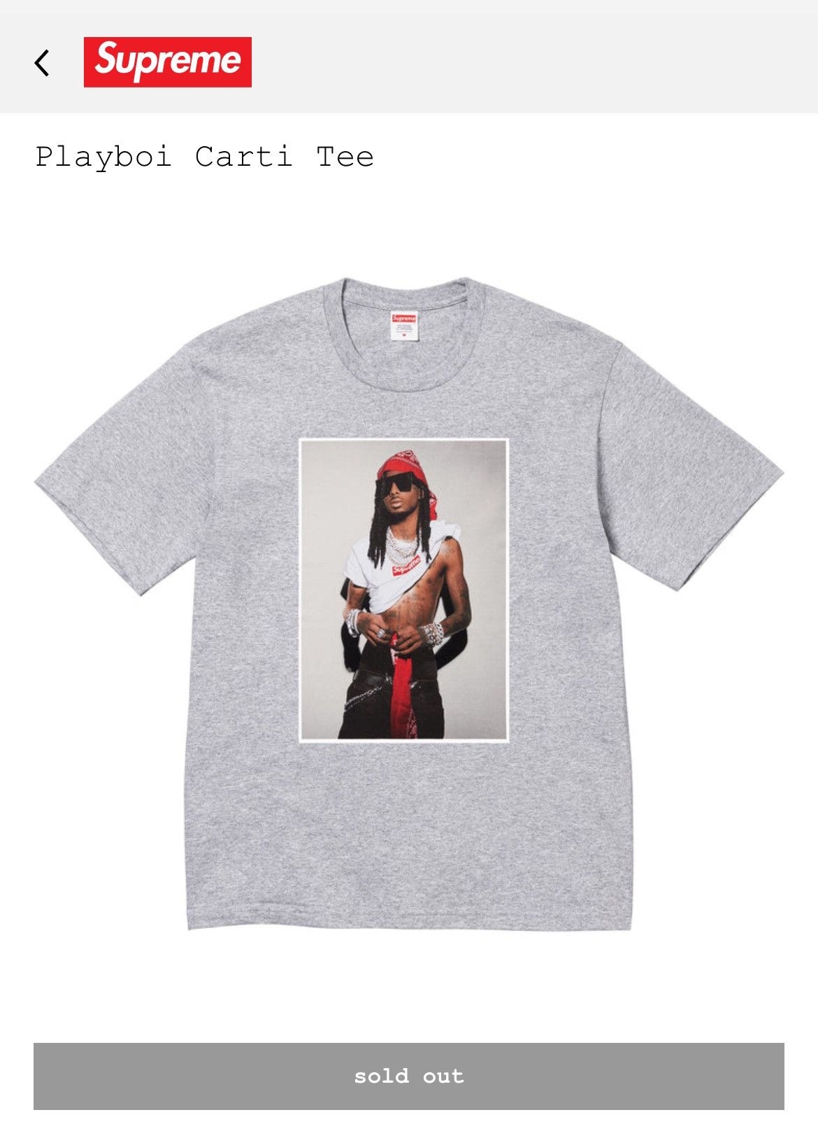 Supreme Supreme X Playboi Carti Tee F/W 2025 Size US M / EU 48-50 / 2 - 1 Thumbnail