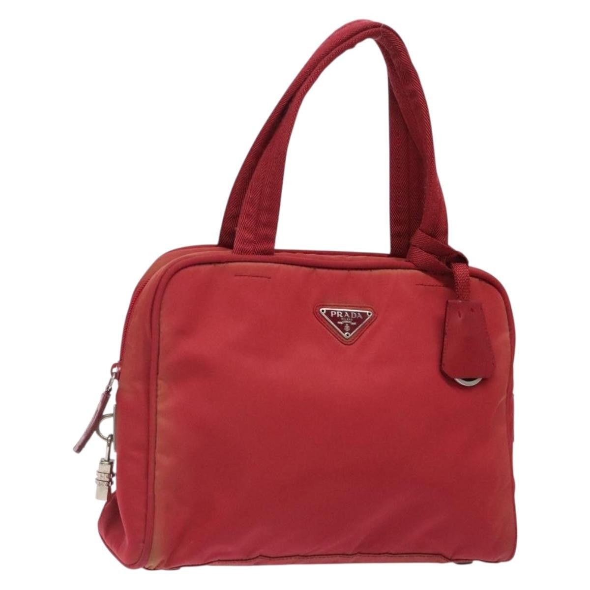 Prada PRADA Hand Bag Nylon Red Silver Size ONE SIZE - 1 Thumbnail