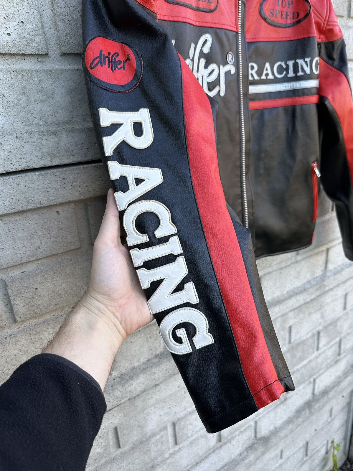 DRIFTER Black, red, leather motorcycle, racing jacket Drifter, size S Size US S / EU 44-46 / 1 - 2 Thumbnail