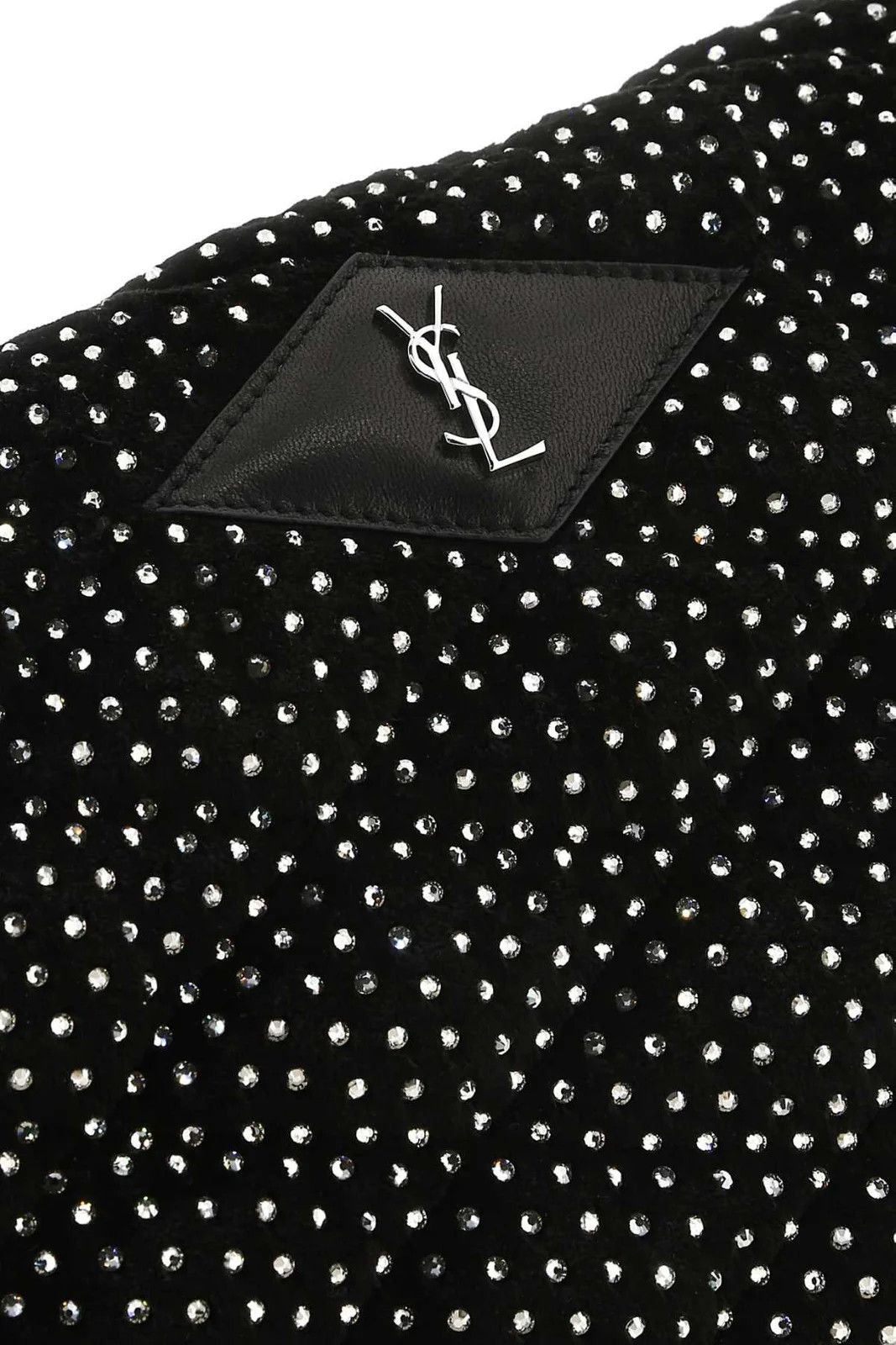 Saint Laurent Paris o1s1wg111124 Size: OS / Velvet Clutch in Black & White Size ONE SIZE - 4 Thumbnail