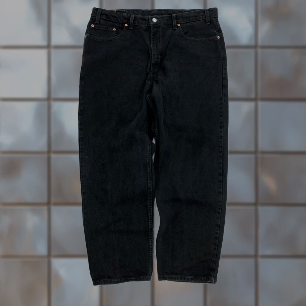 Levi's VINTAGE Levi's 550 Jeans Mens 40x30 Black Denim Pants Straight 5-Pocket Regular Waist 40in Dark Denim Grunge USA Mens Size US 40 / EU 56 - 1 Thumbnail