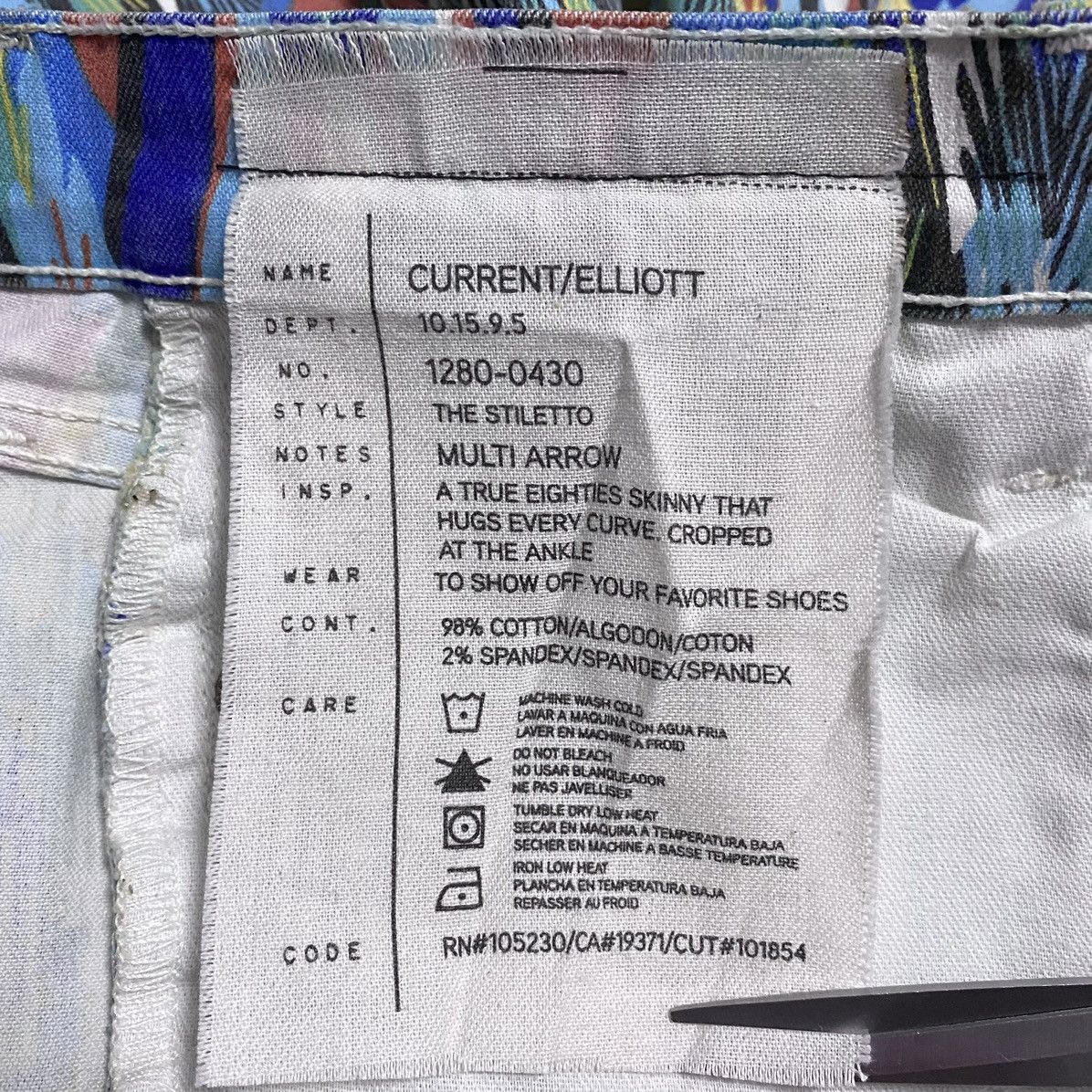 Current/Elliot Current/Elliott Full Printed Multicolour Arrow Stretch Jeans Size 25" / US 0 / IT 36 - 17 Thumbnail