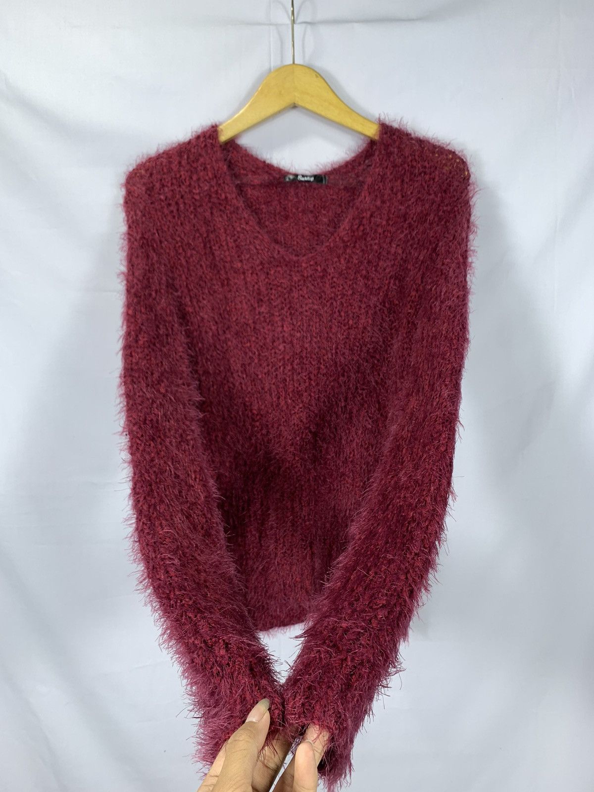 Issey Miyake × Japanese Brand Crazy Fuzzy Mohair Red Kurtcobain Style Sweater Size US M / EU 48-50 / 2 - 3 Thumbnail