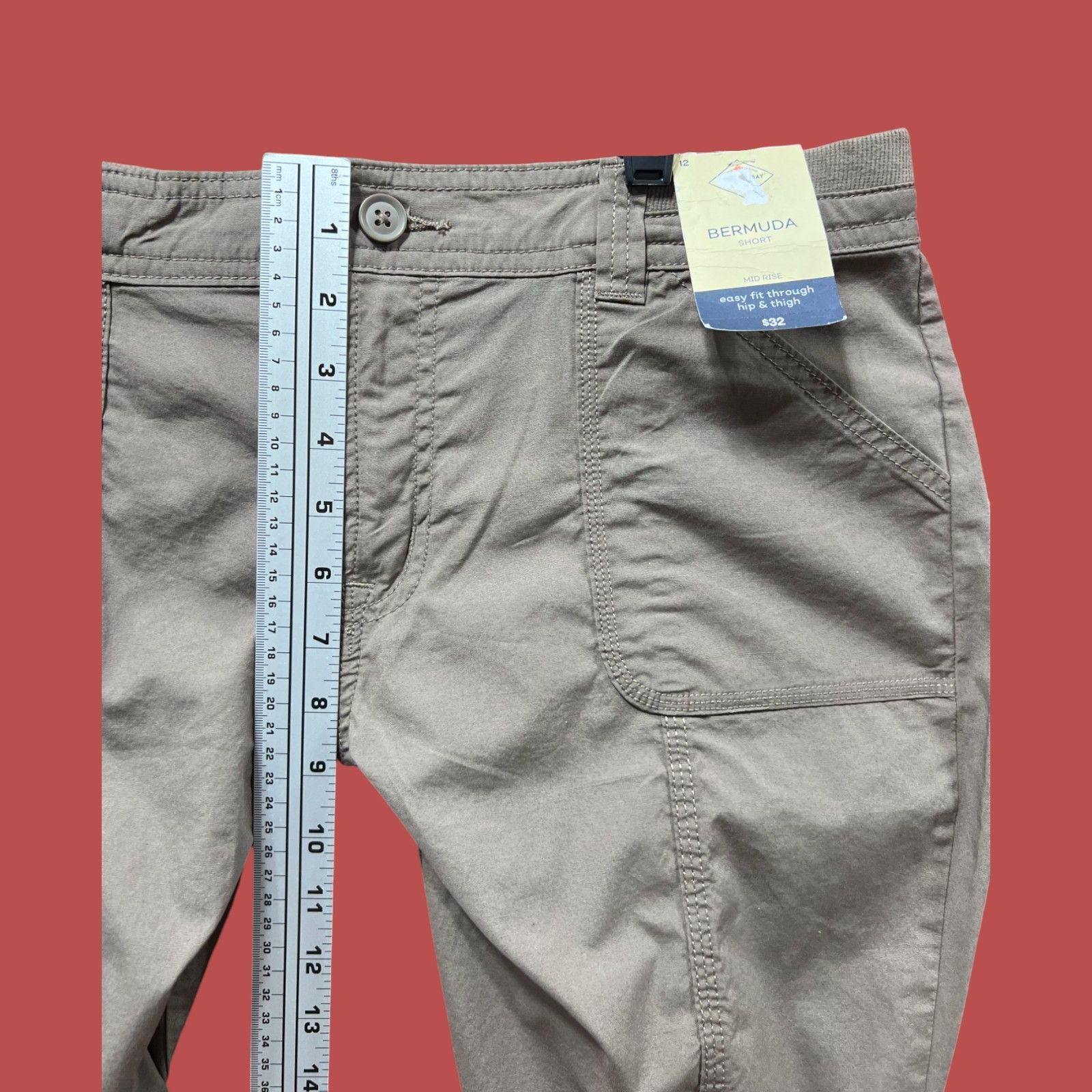 Other St. John's Bay - Women's Mid-Rise Cargo Bermuda Short - Brow Size 34" / US 12 / IT 48 - 7 Thumbnail