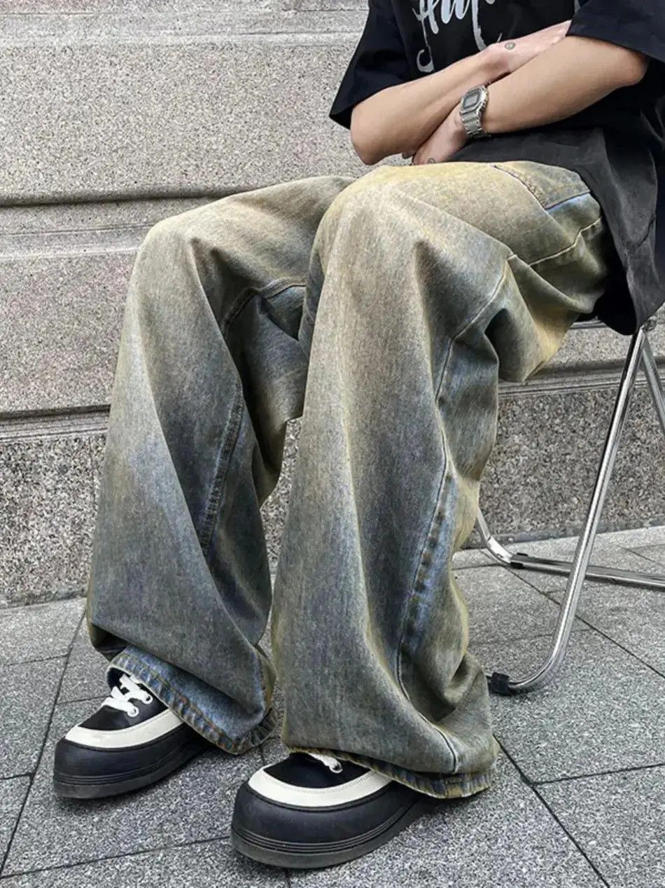 Japanese Brand Retro casual loose floor sweeping wide leg jeans Size US 32 / EU 48 - 2 Thumbnail