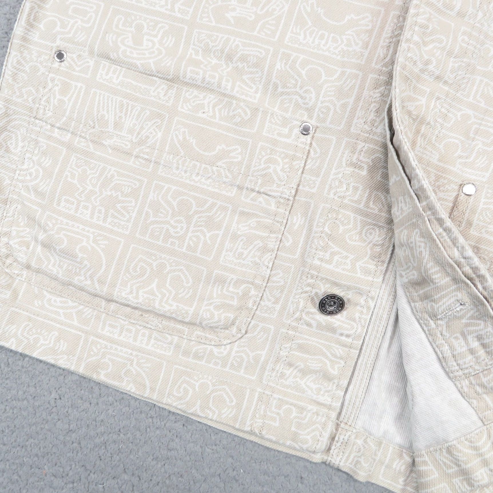 H&M Keith Haring Jacket Mens Small Canvas Workwear Chore Coat AOP Graffiti Workwear Size US S / EU 44-46 / 1 - 4 Thumbnail