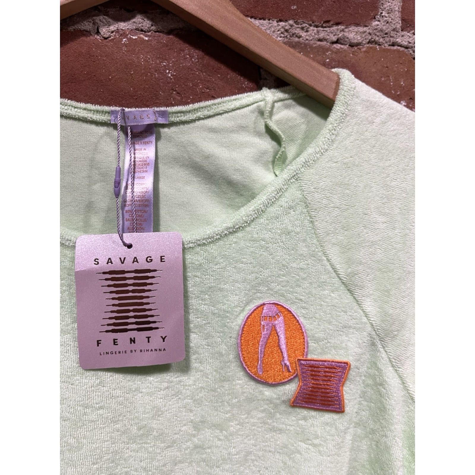 Vintage Savage X Fenty Terry Bodysuit One Piece Unlined Wireless NWT XL Green Womens Size XL / US 12-14 / IT 48-50 - 2 Thumbnail