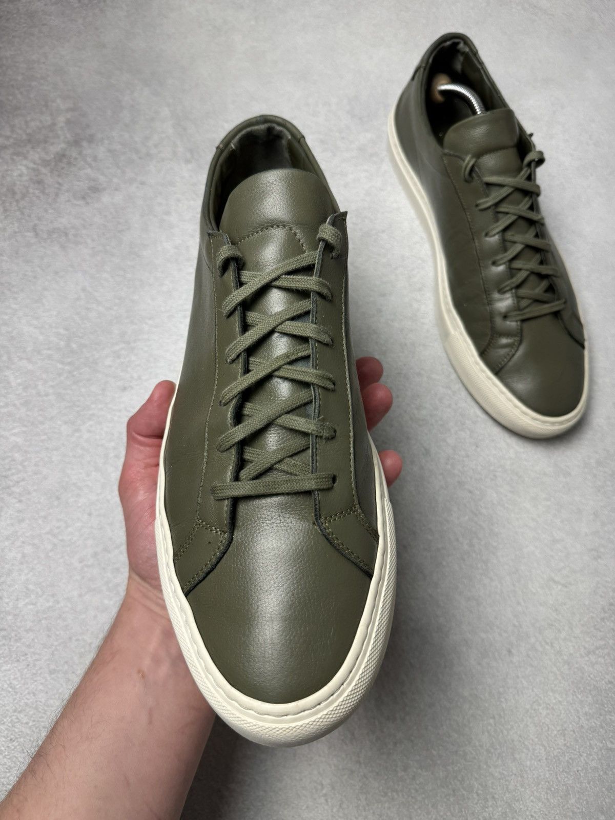 Common Projects Common Projects Achilles Olive Leather Sneakers Size US12 Size US 12 / EU 45 - 7 Thumbnail