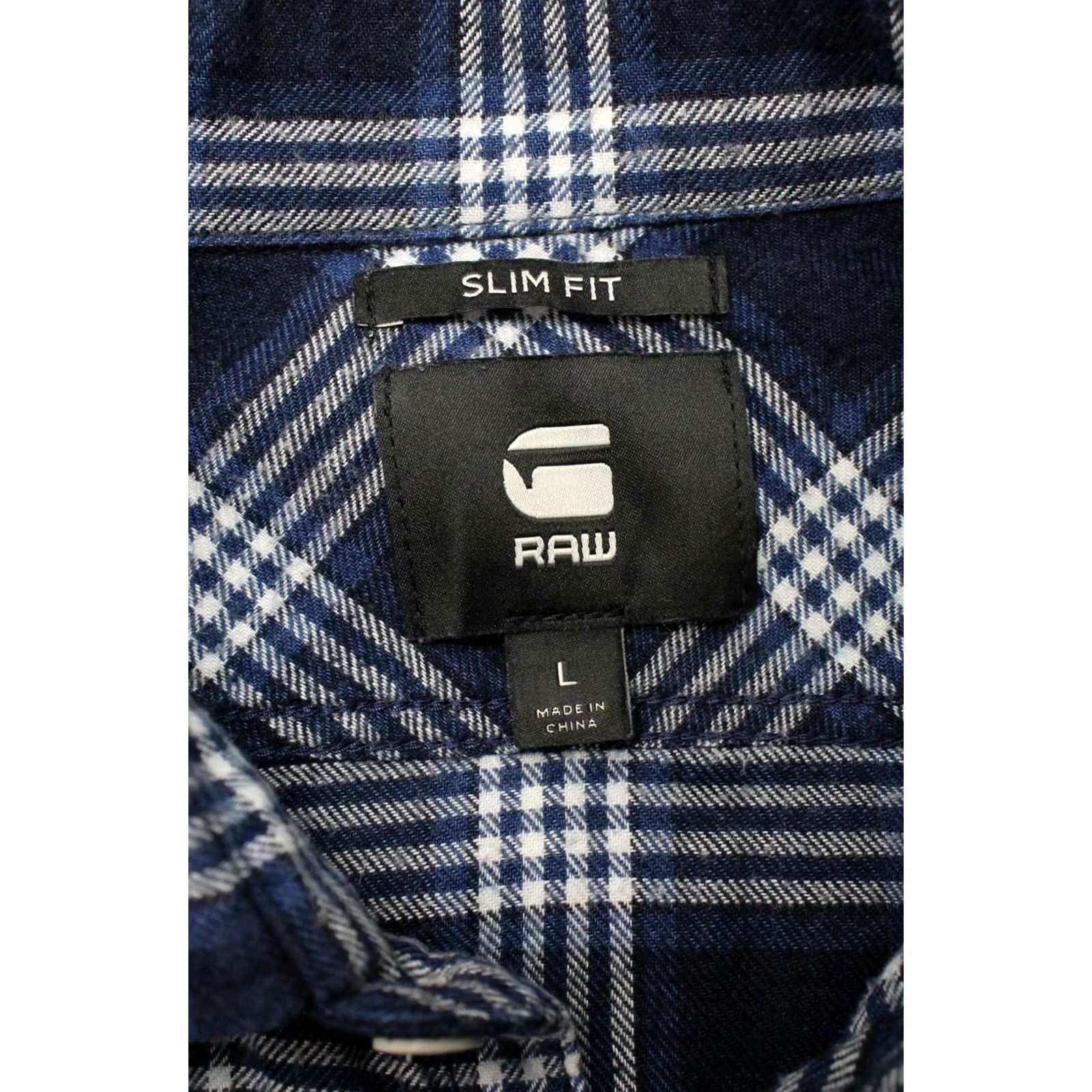 G-Star G-STAR 3301 Slim Fit Shirt Men's LARGE Blue Checked Patched Chest Pockets Button-Up Casual Everyday Shirt MensL Blue Checked Slim Fit Shirt Size US L / EU 52-54 / 3 - 7 Thumbnail