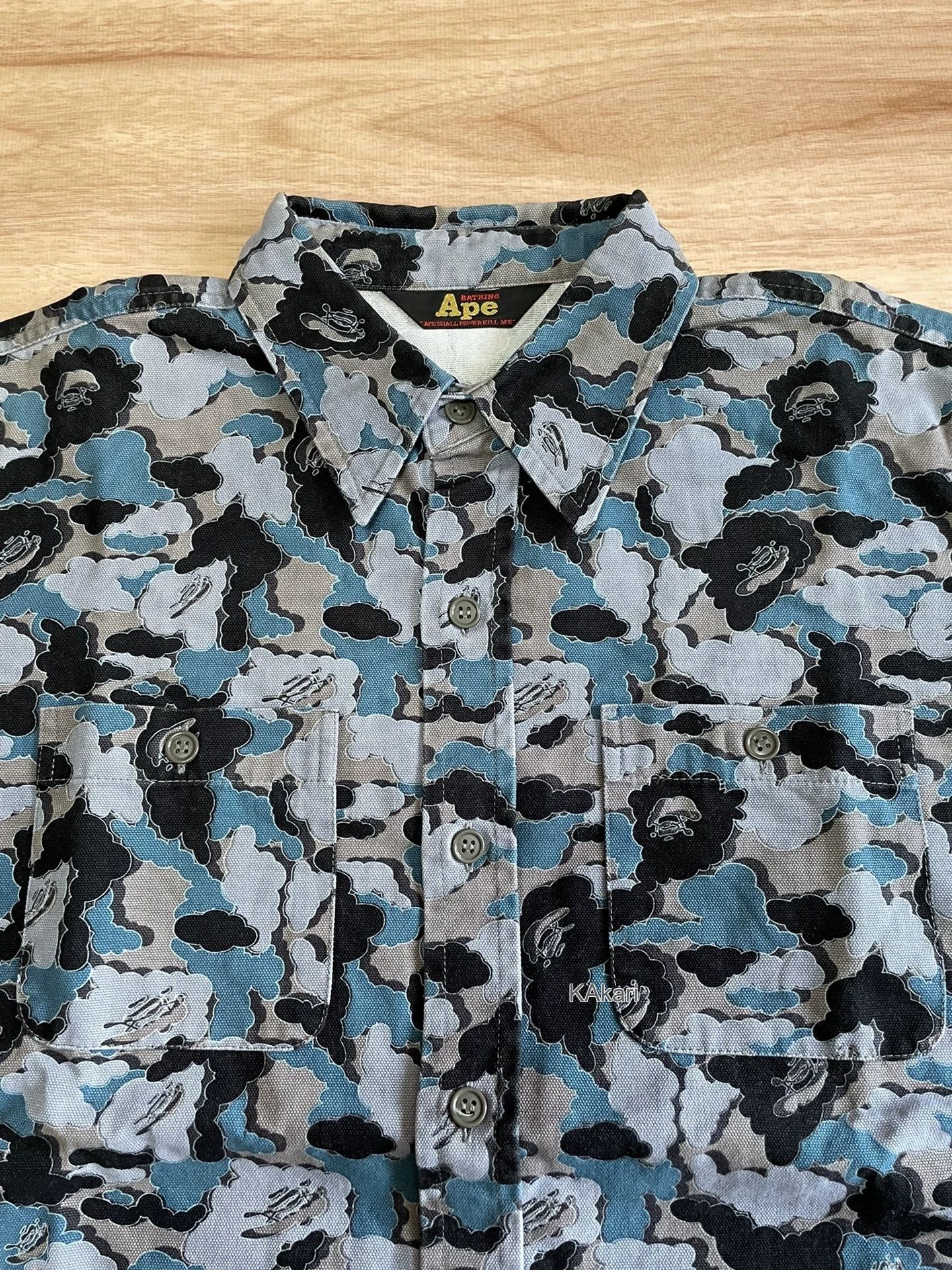 Bape Blue Camouflage Button-Up Shirt - Size S Size US S / EU 44-46 / 1 - 4 Thumbnail