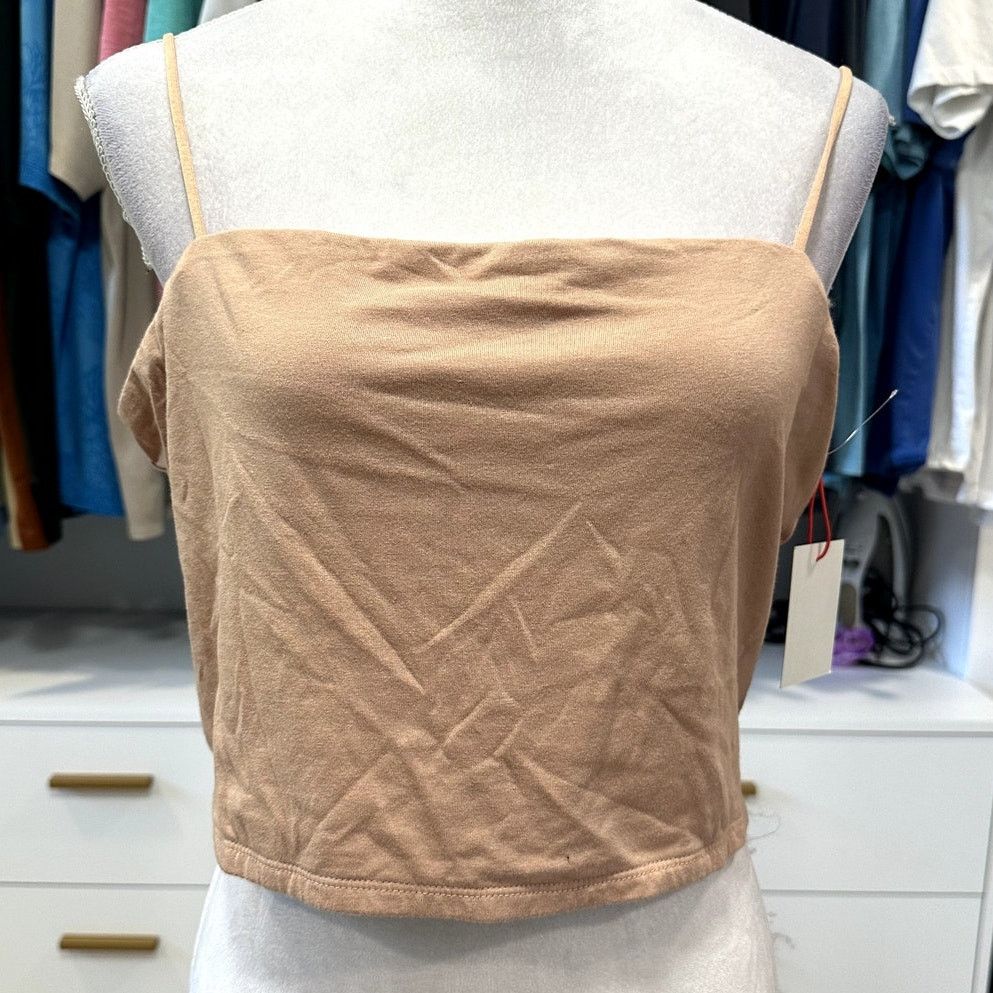Other Open Edit Women's Crop Sleeveless Cami Beige Tan XL NWT Size XL / US 12-14 / IT 48-50 - 1 Thumbnail