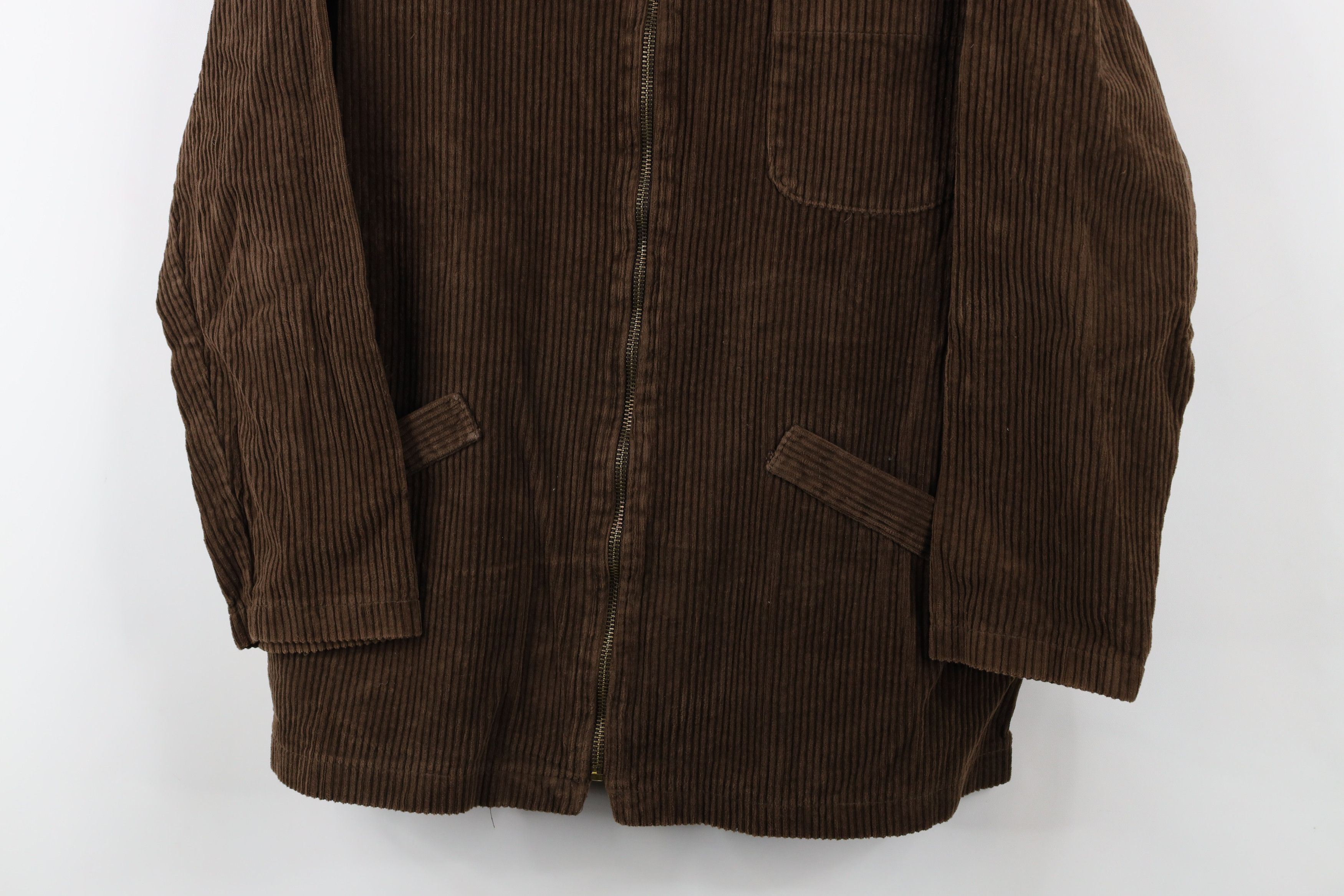 Vintage Vintage 90s Streetwear Full Zip Corduroy Jacket Brown USA Size US S / EU 44-46 / 1 - 3 Thumbnail