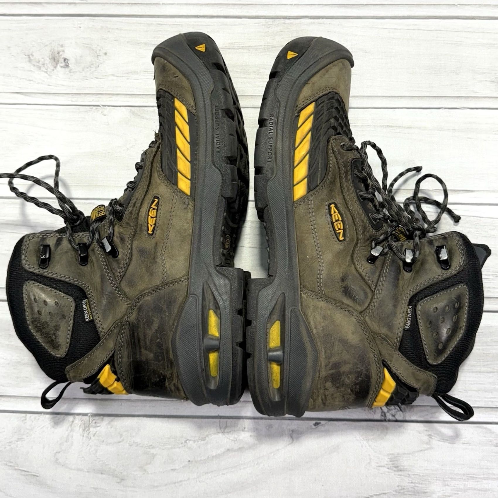 KEEN KEEN Utility Troy Waterproof Work Boots 11.5 Composite Toe Heavy Duty Mens Leather Gray Combat USA Logo Shoes Boots Size US 12 / EU 45 - 3 Thumbnail