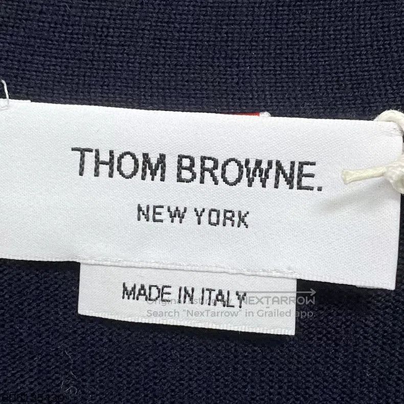 Thom Browne Thom Browne Large Goose Embroidered V-Neck Navy Knit Cardi Size US XL / EU 56 / 4 - 6 Thumbnail