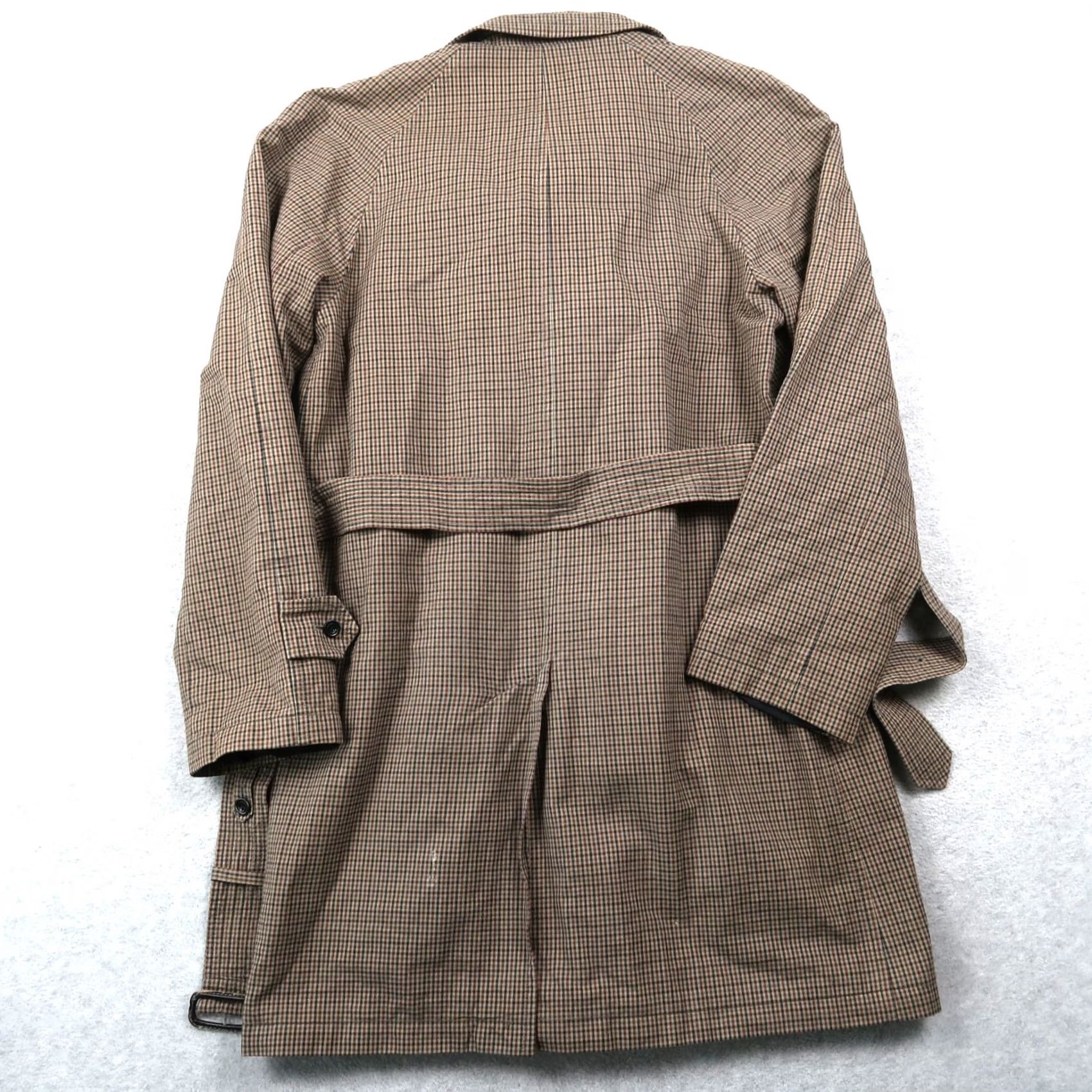 Dries Van Noten VINTAGE Dries Van Noten Brown Plaid Trench Coat Mens S Long Cotton Coat Grunge Style Size US S / EU 44-46 / 1 - 2 Thumbnail