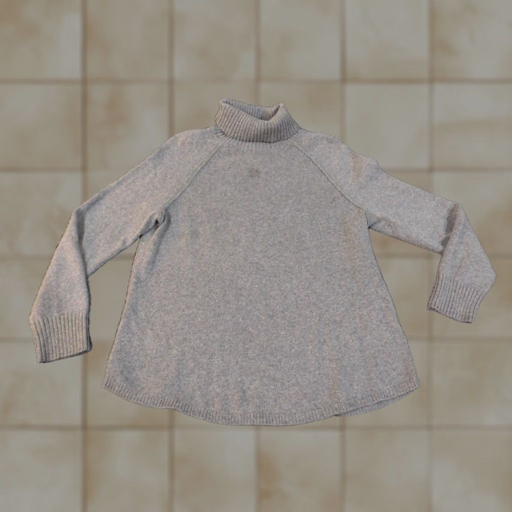 J. Jill J. Jill Sweater Pullover Raglan Sleeve Turtleneck Knit Cotton Wool Gray M Women Size M / US 6-8 / IT 42-44 - 1 Thumbnail