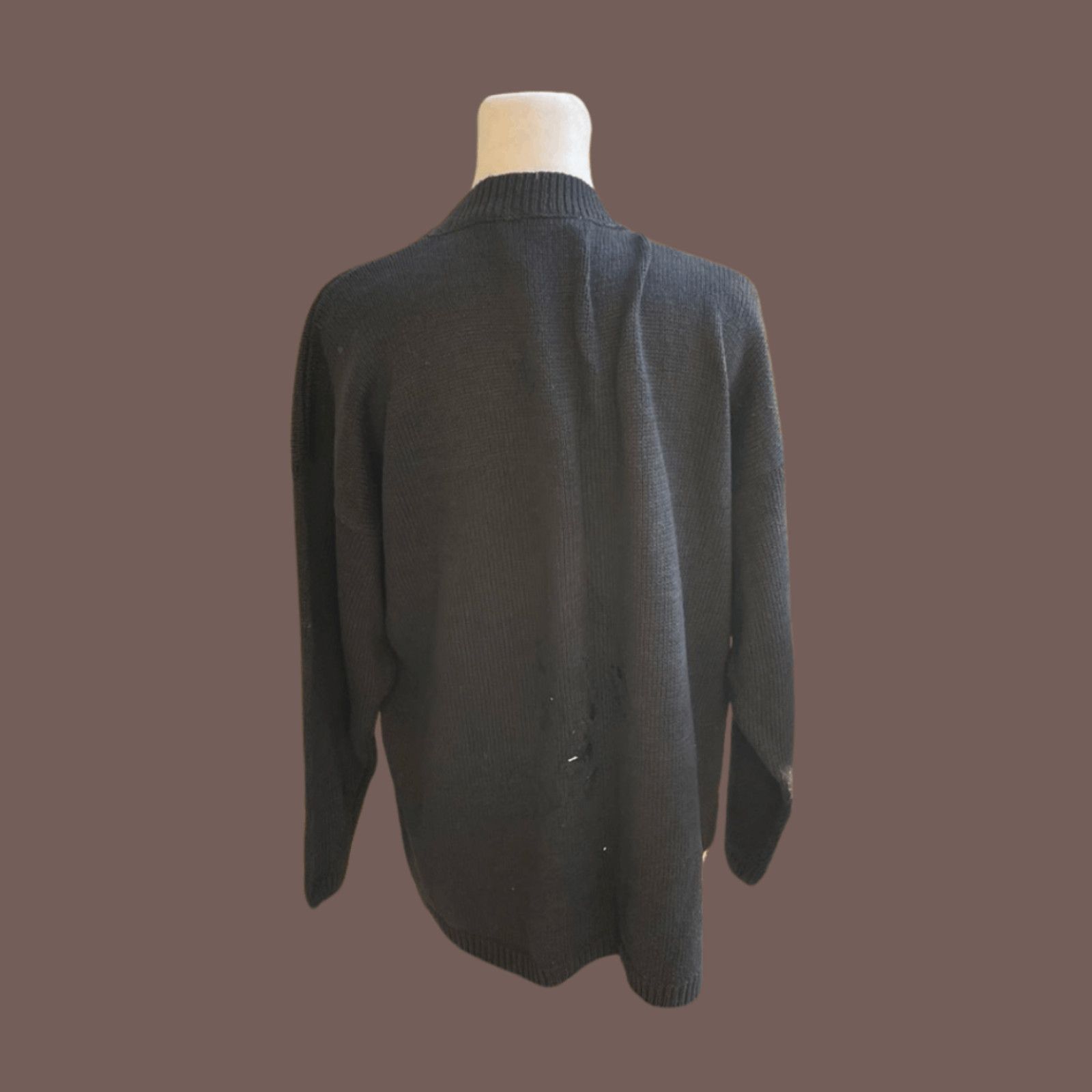 Vintage VTG Holiday Cardigan | Tiara Knit Black/Red/Green Grannycore Size L / US 10 / IT 46 - 2 Thumbnail