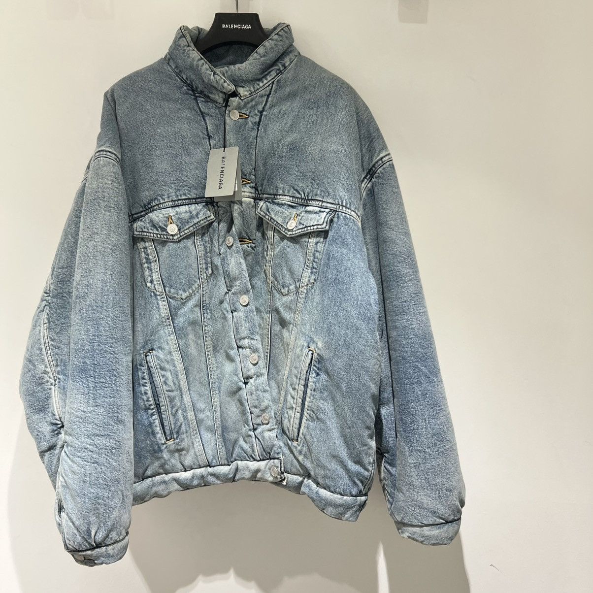 Balenciaga Oversized Puffer Denim Jacket