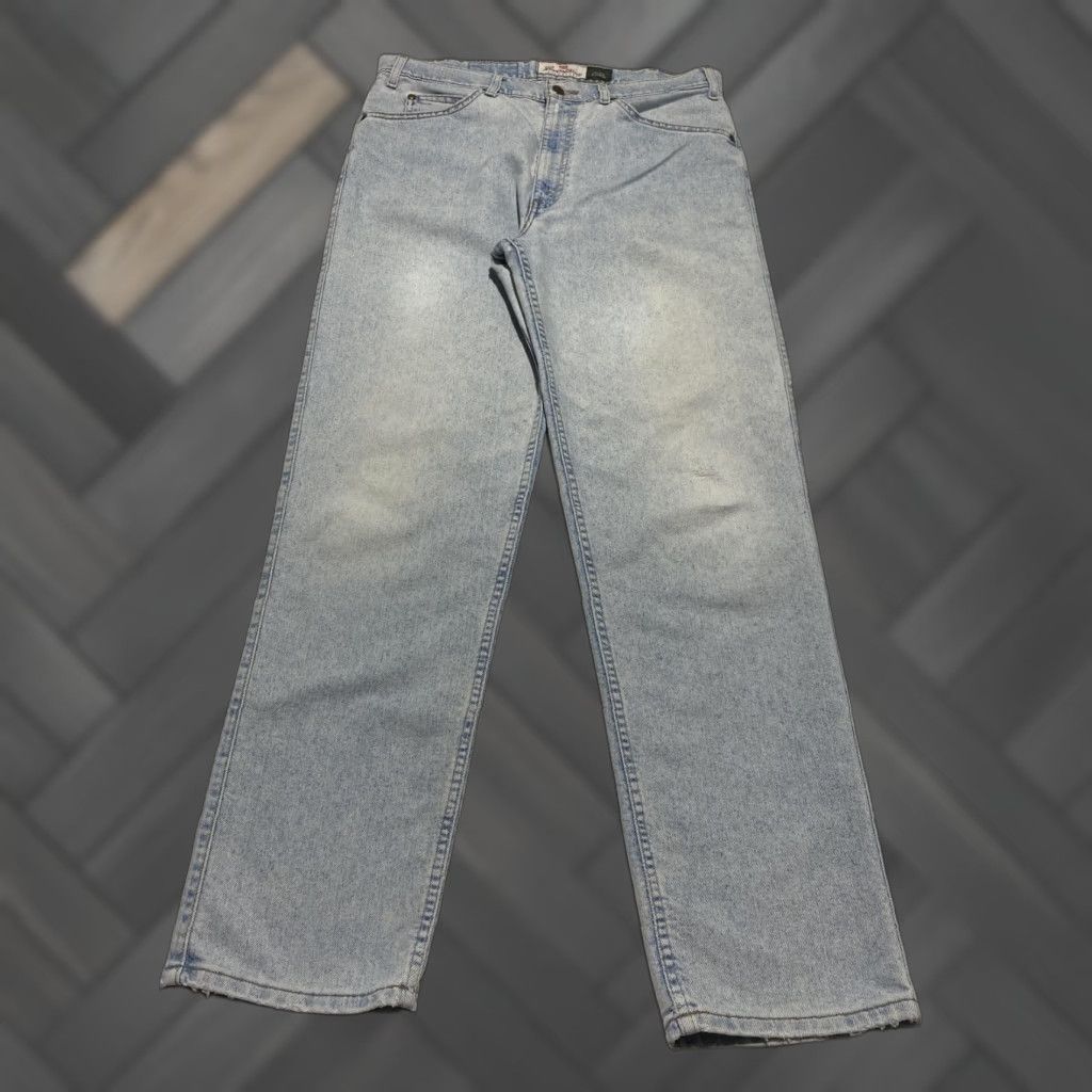Levi's VINTAGE Levi's Signature Flex Denim Jeans Mens 34x32 Light Wash Straight Relaxed Fit Blue 90s Style Mens Size US 34 / EU 50 - 1 Thumbnail
