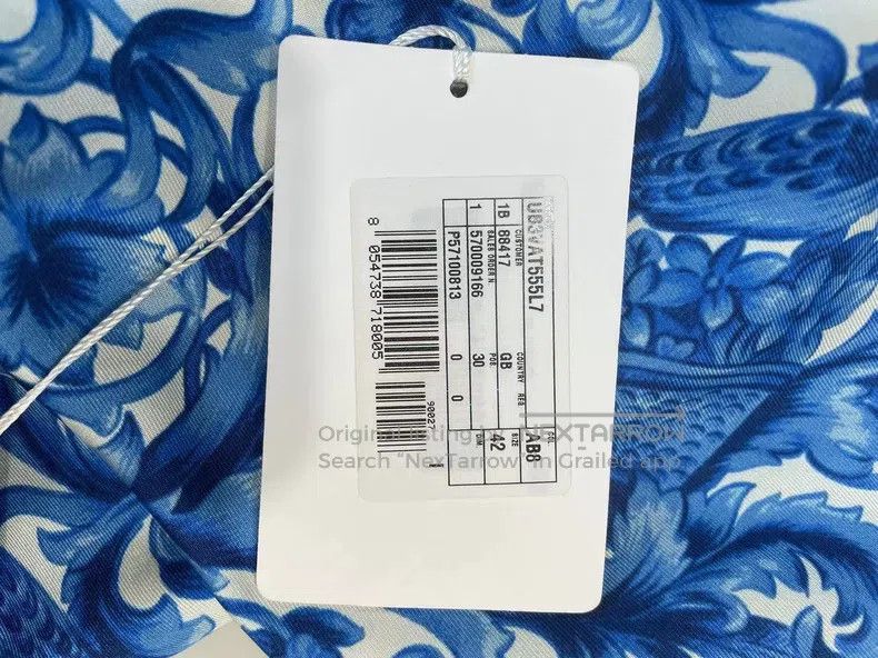 Valentino Valentino Blue and white porcelain silk dress Size L / US 10 / IT 46 - 5 Thumbnail