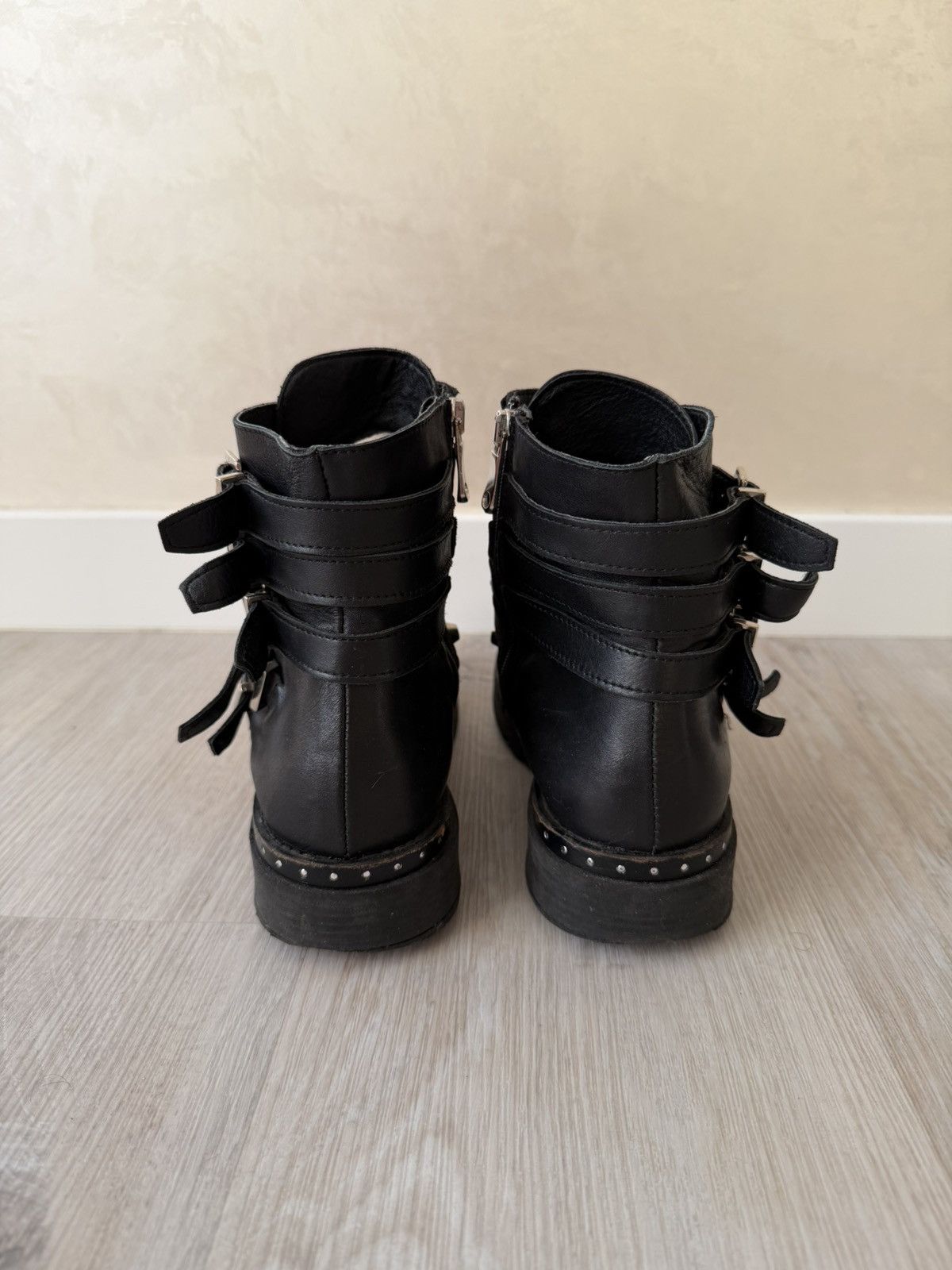 A.S.98 AS 98 Vibe Artisan Black Leather Side Zip Ankle Biker Boots Size US 6.5 / EU 39-40 - 6 Thumbnail