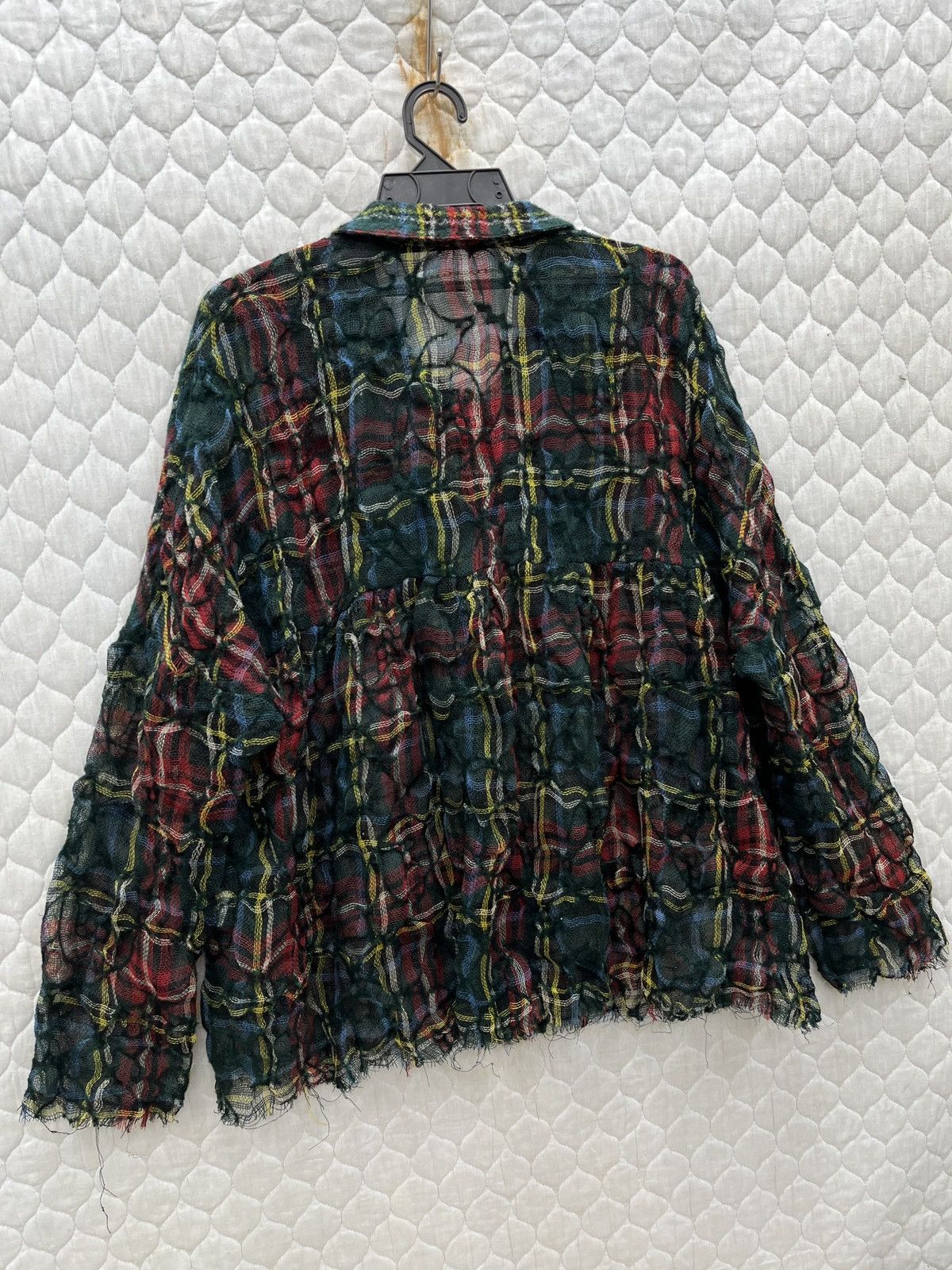 Issey Miyake 🔥🔥VINTAGE ISSEY MIYAKE SUNAO KUWAHARA TARTANWOOL MESH SHIRTS Size M / US 6-8 / IT 42-44 - 5 Thumbnail