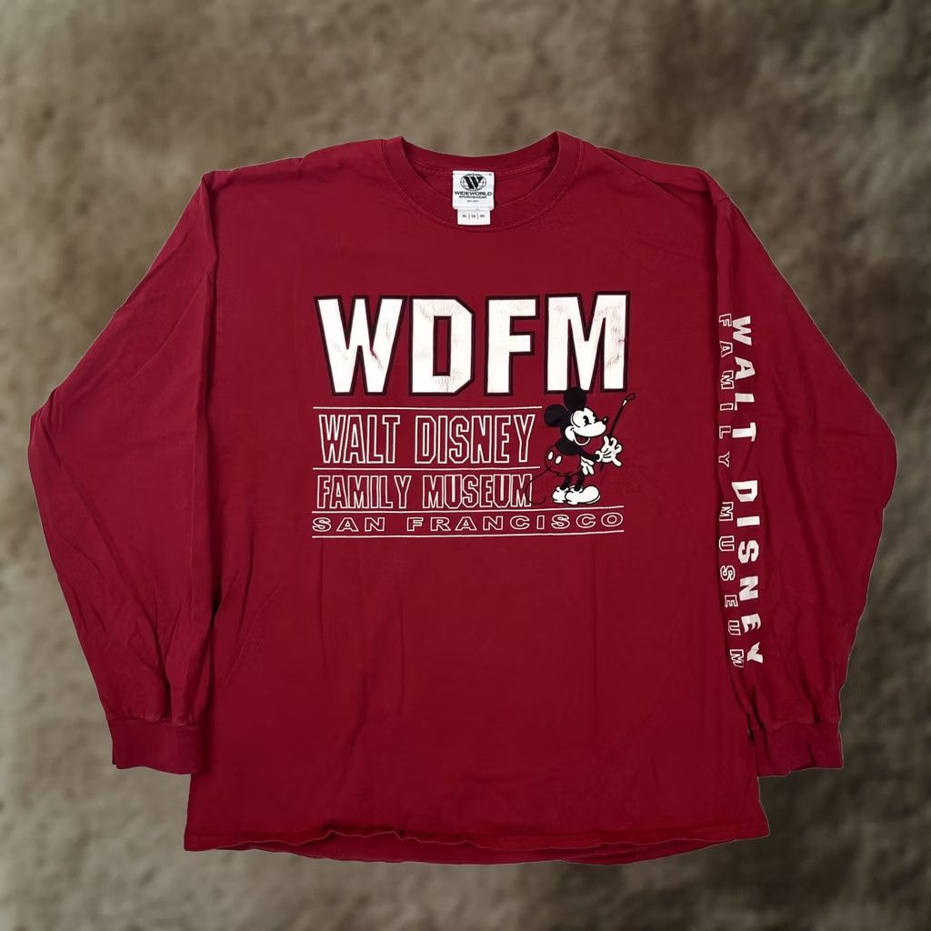 Disney VINTAGE Walt Disney Family Museum Long Sleeve T-Shirt Mens XL Red Mickey Size US XL / EU 56 / 4 - 1 Thumbnail
