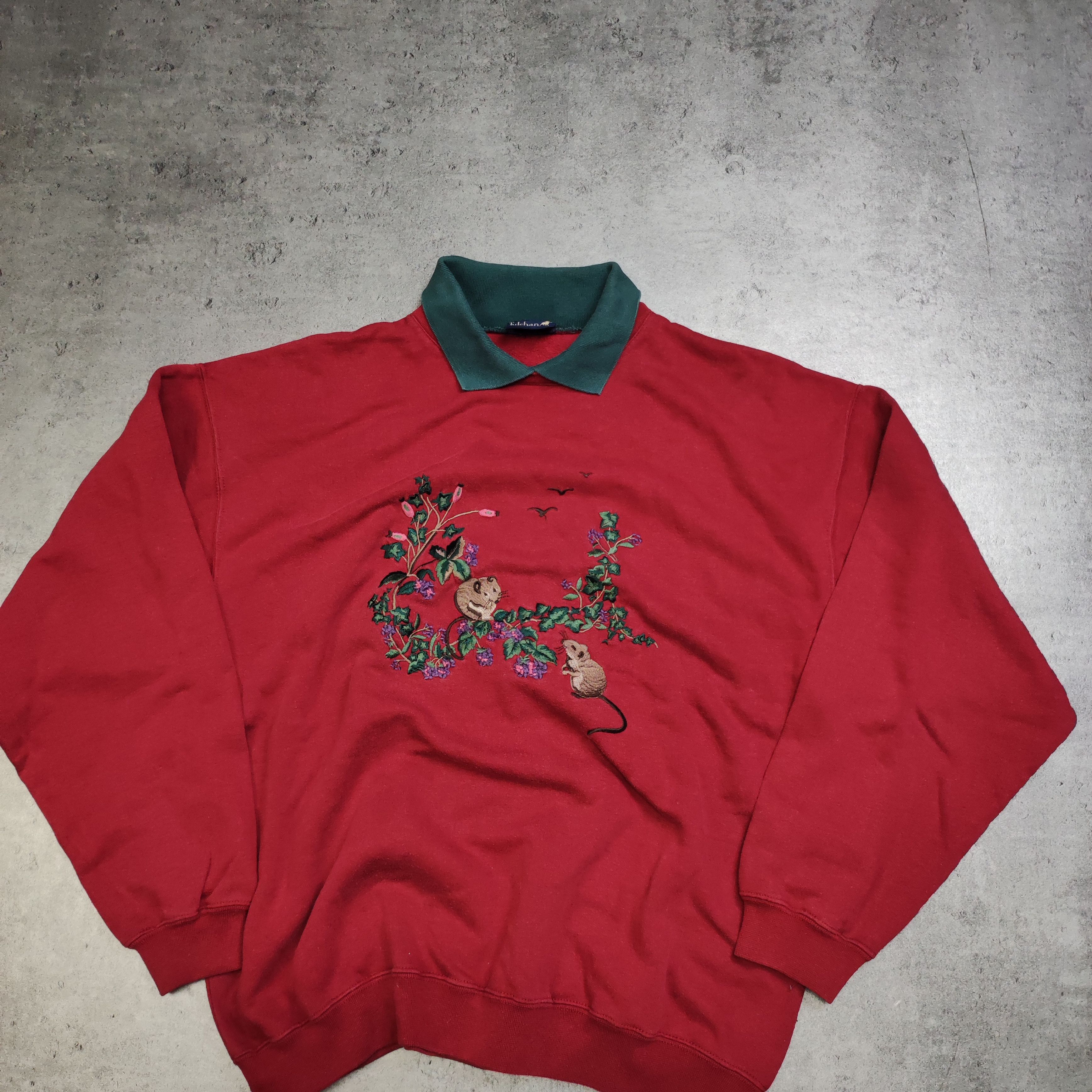 Vintage RARE 90s OG Tulchan Embroidered Mouse Avant Garde Crewneck Size US L / EU 52-54 / 3 - 2 Thumbnail