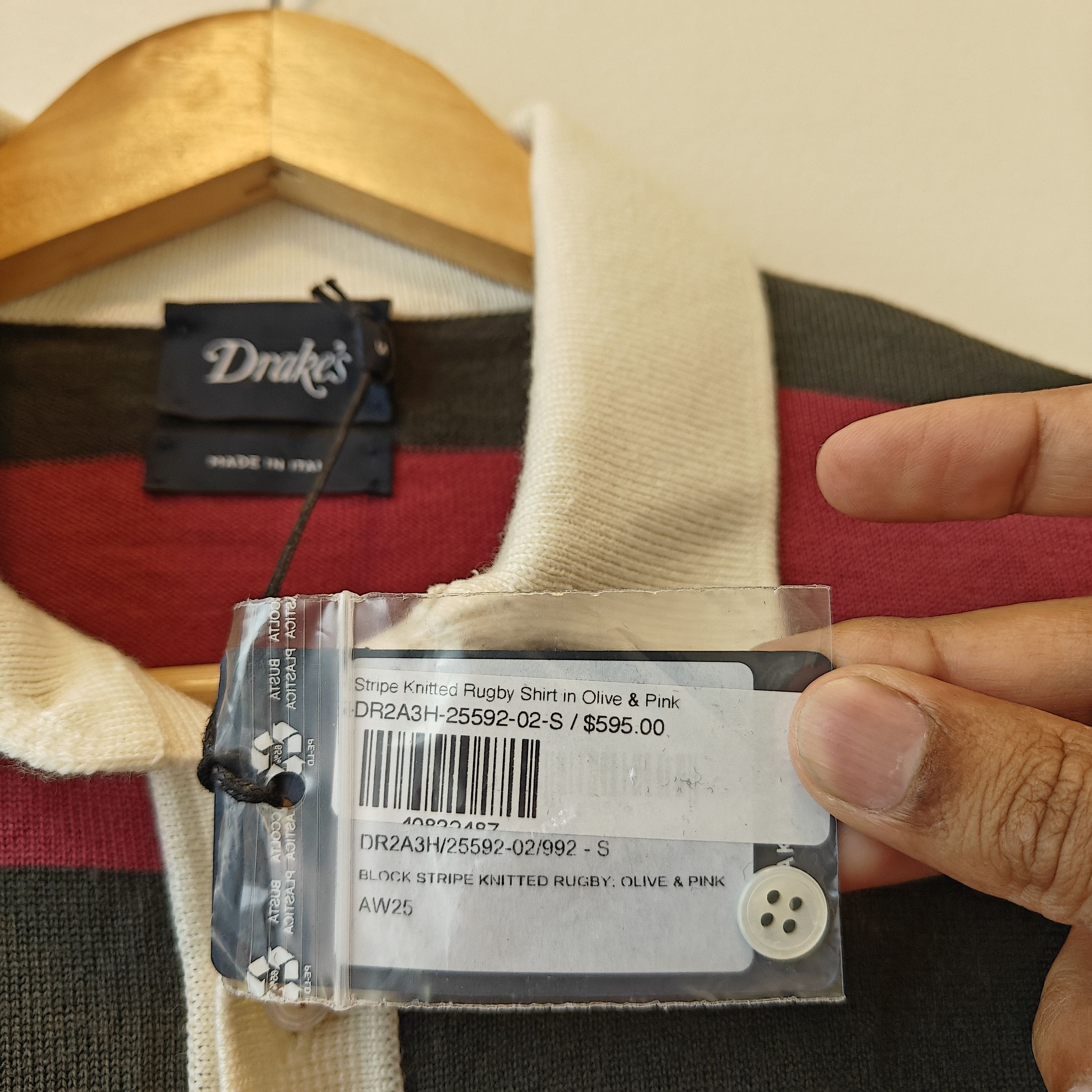 Drake's NWT Merino Wool Block Stripe Knitted Rugby Shirt Italy Size US S / EU 44-46 / 1 - 3 Thumbnail