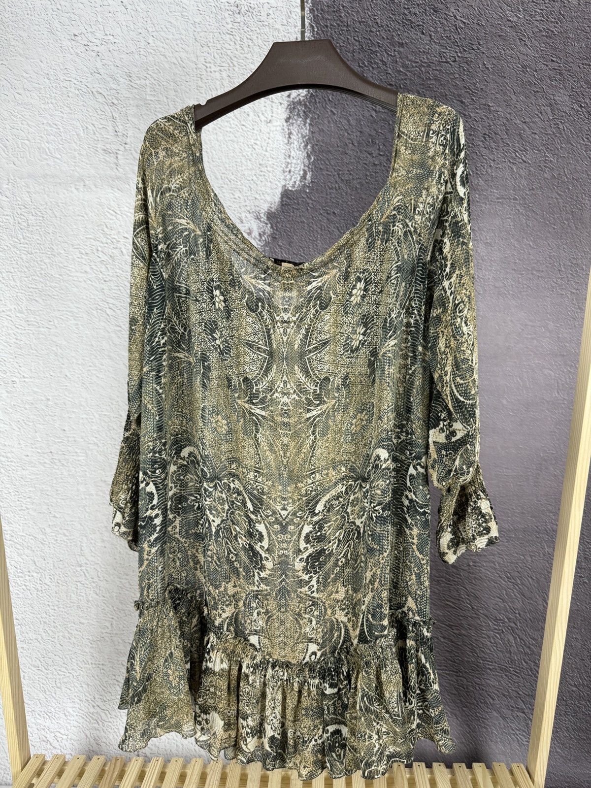 H&M Roberto Cavalli at H&M Shoulderless Dress Silk Ornament Size M / US 6-8 / IT 42-44 - 13 Thumbnail