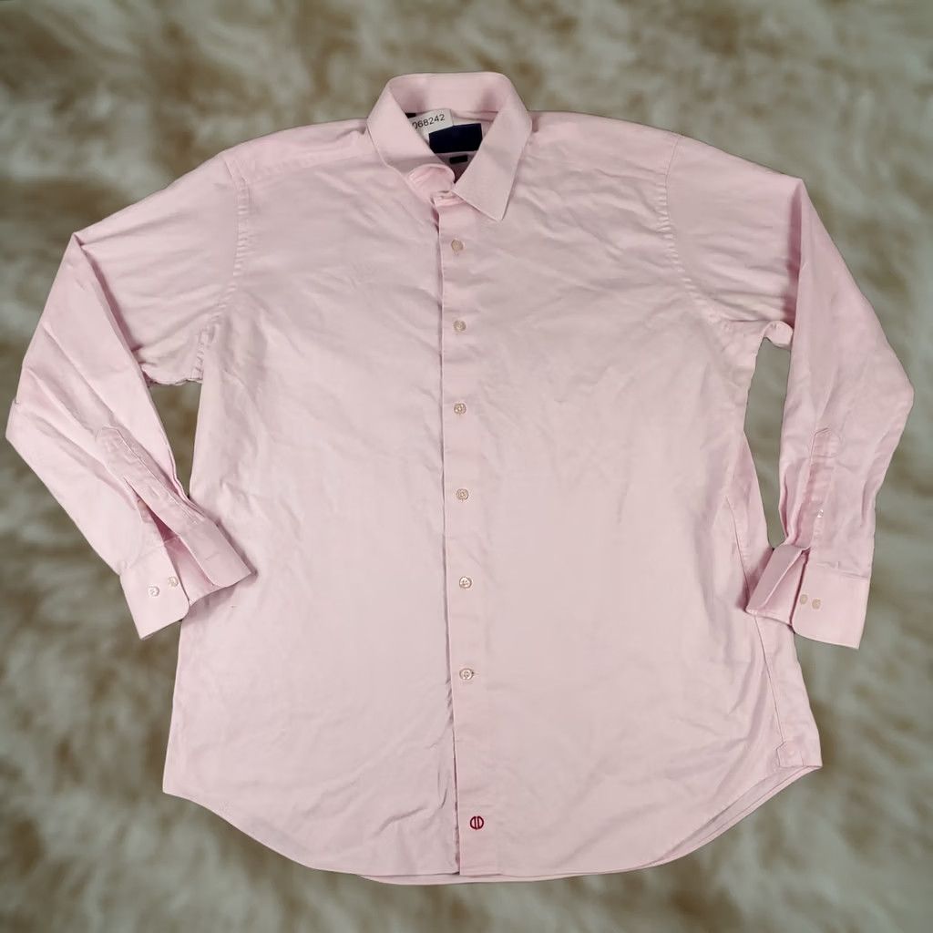 David Donahue David Donahue Shirt Mens Size 18 Pink Dress Button Up Long Sleeve Shirt Size 48R - 1 Thumbnail