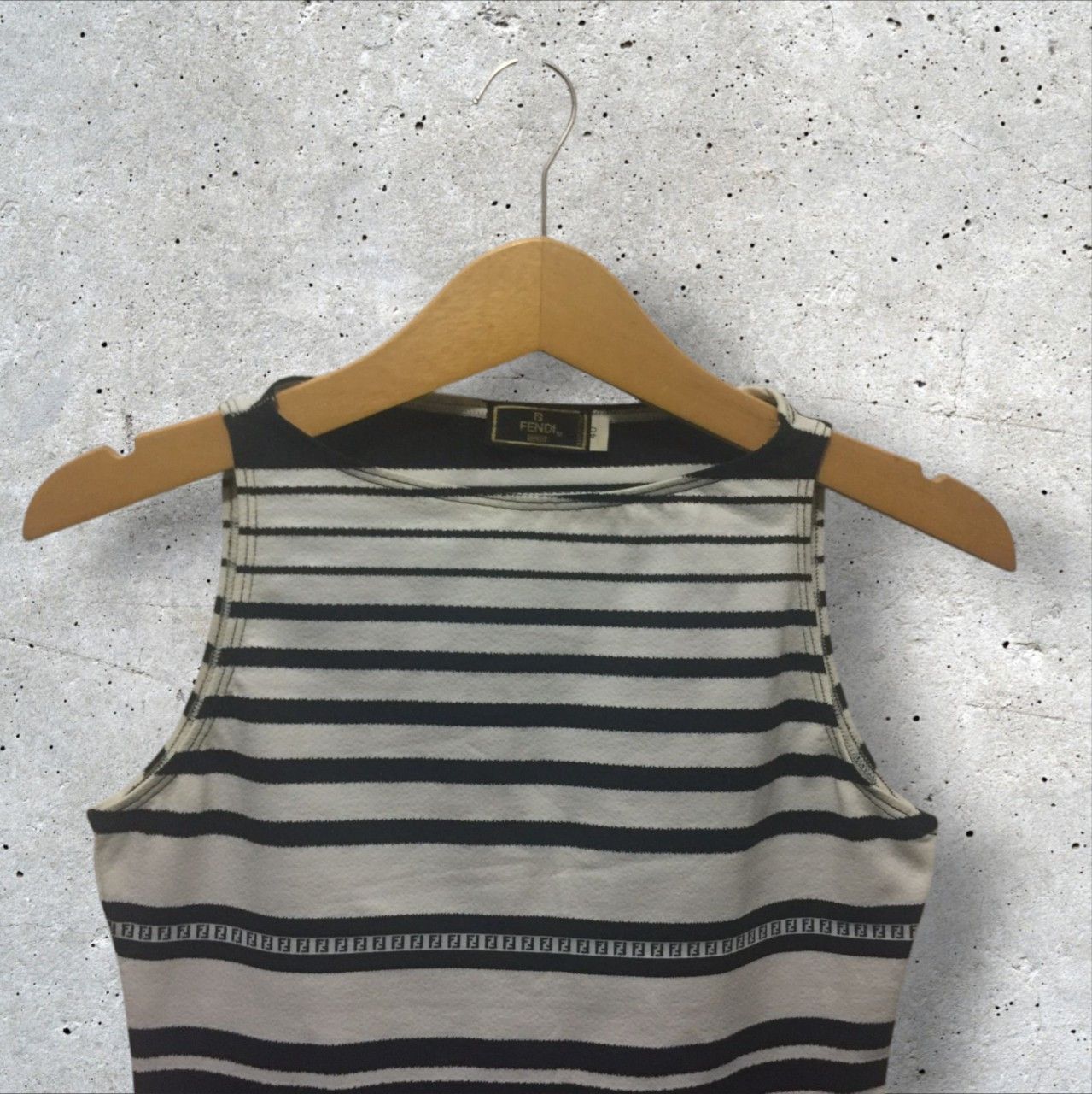 Fendi × Vintage Vintage 90s Fendi FF Logo Stripes Tank Tops Size M / US 6-8 / IT 42-44 - 3 Thumbnail